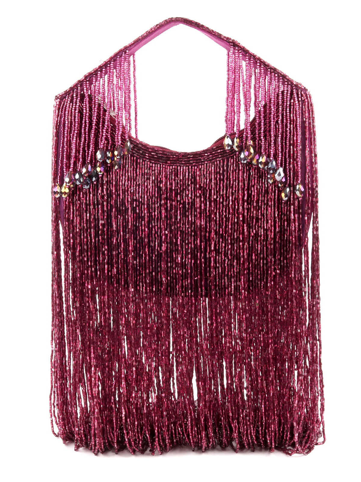 Odette Violet Tassels Embellished Clutch For Women - Image 3