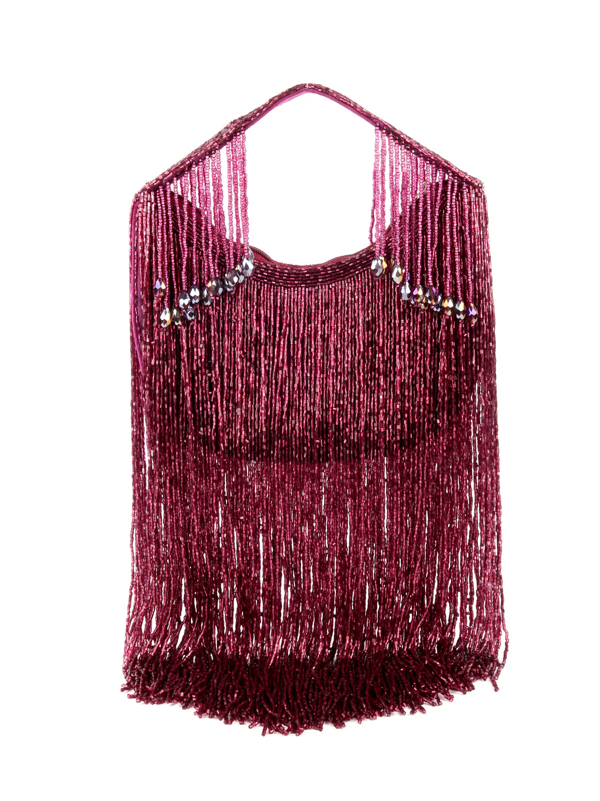 Odette Violet Tassels Embellished Clutch For Women - Image 5