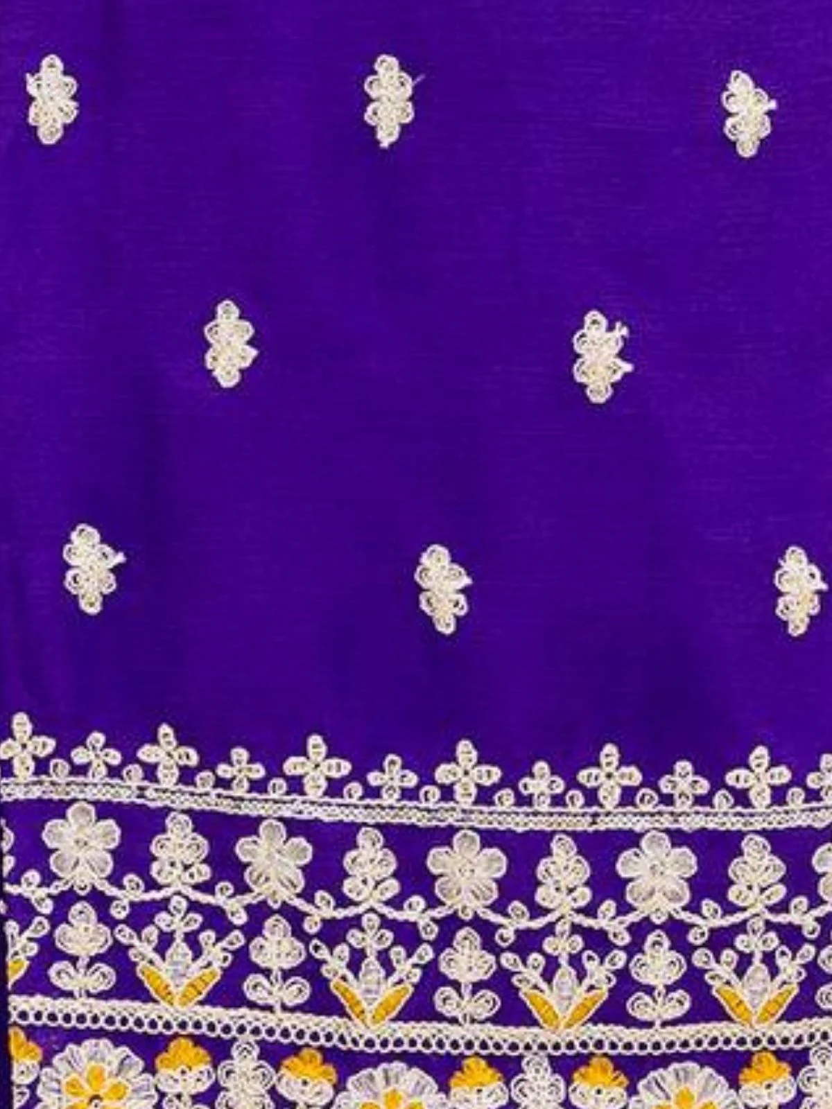 Odette Voilet Chiffon Embroidered Stitched Kurta Set For Women - Image 4