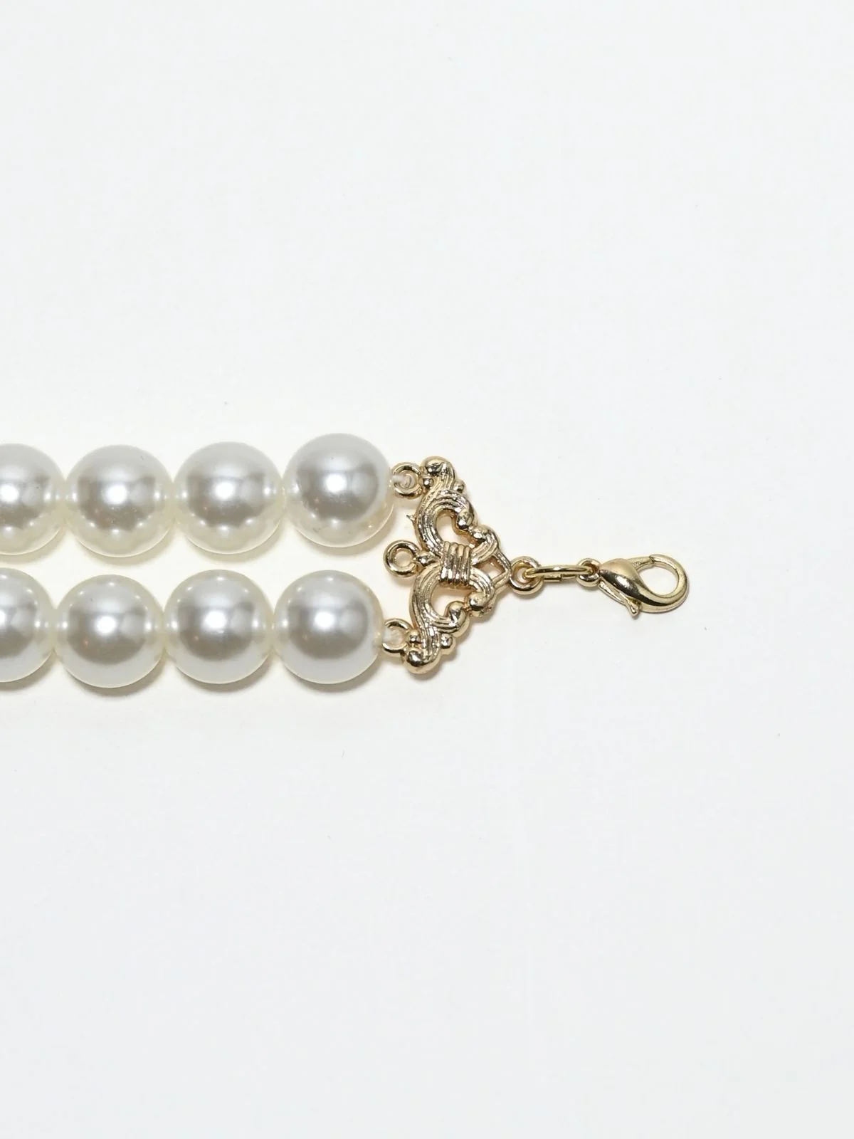 Odette White Alloy Beaded Pearl Embellished Neckpiece For Women - Image 5