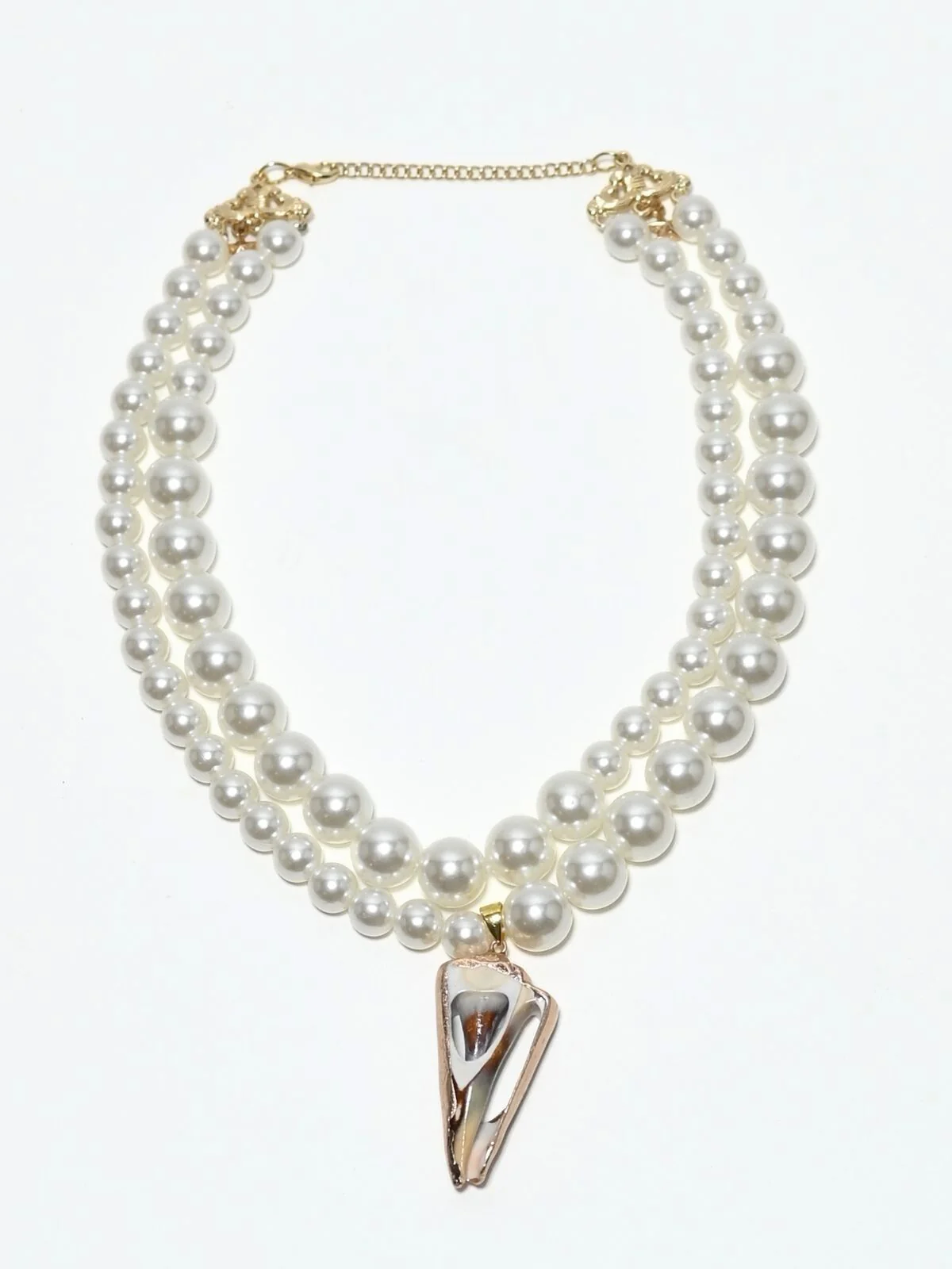 Odette White Alloy Beaded Pearl Embellished Neckpiece For Women - Image 3