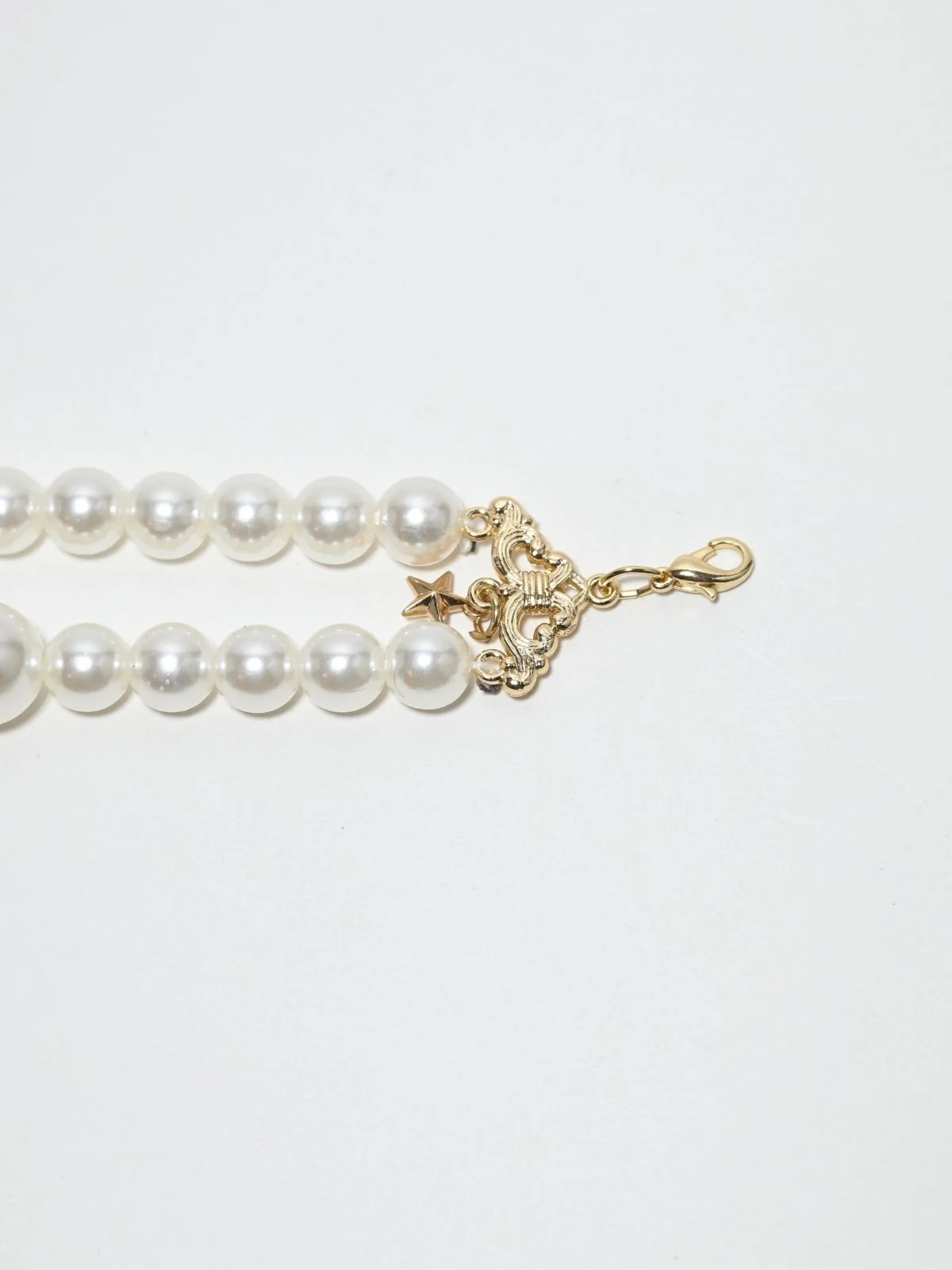 Odette White Alloy Beaded Pearl Embellished Neckpiece For Women - Image 5
