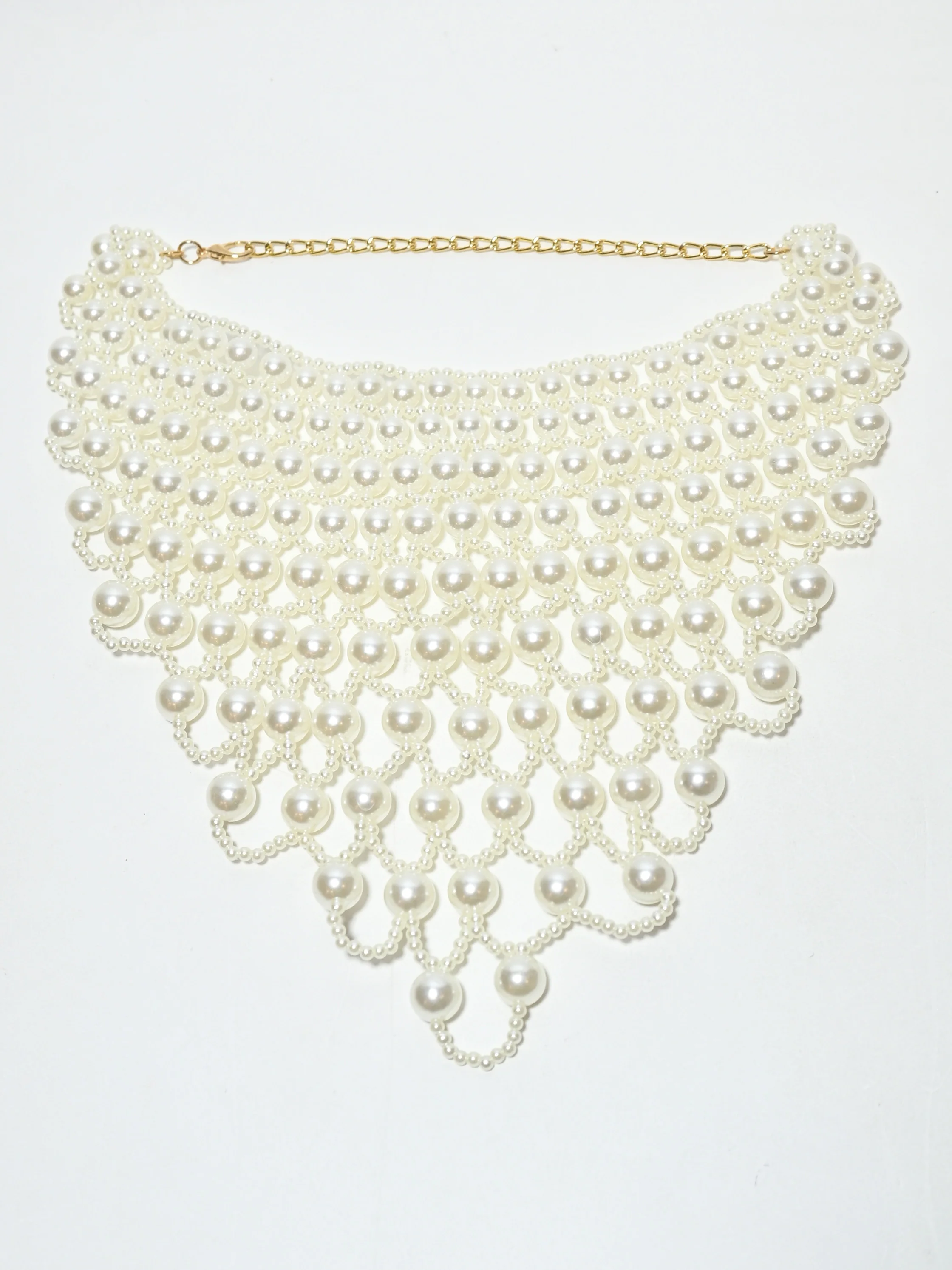 Odette White Alloy Beaded Pearl Neckpiece For Women - Image 2
