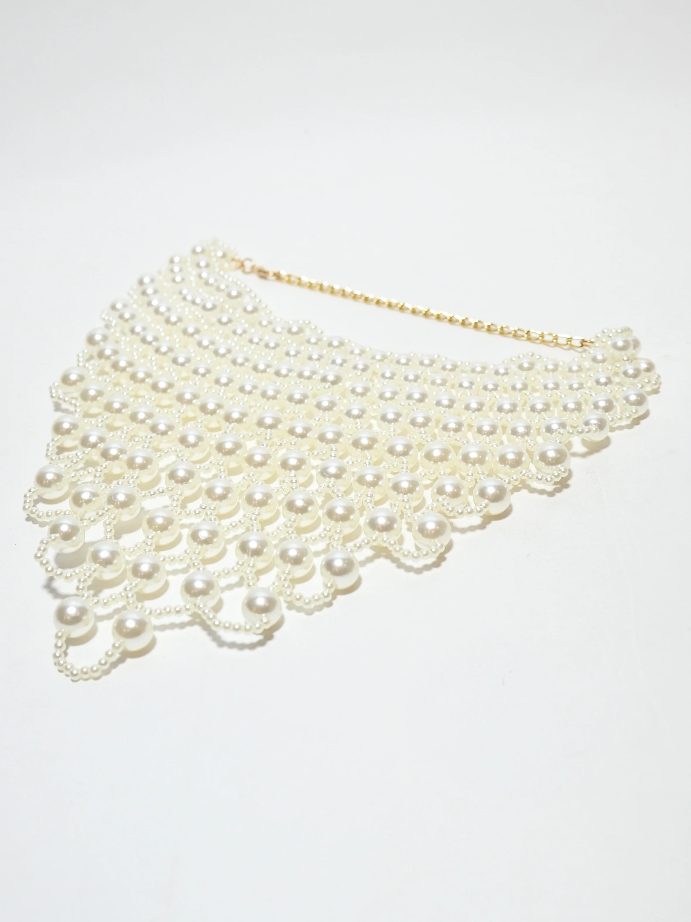 Odette White Alloy Beaded Pearl Neckpiece For Women - Image 4