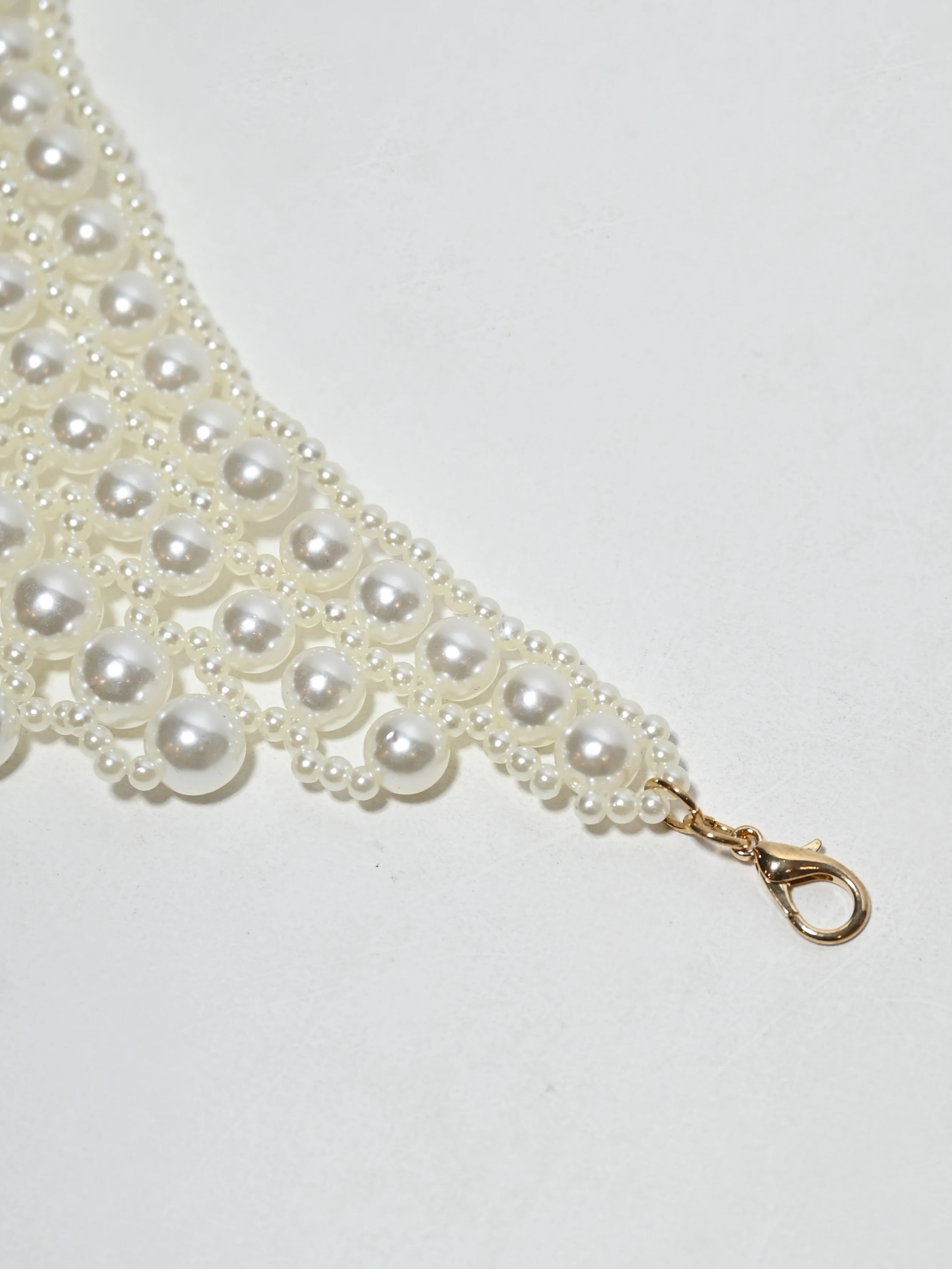 Odette White Alloy Beaded Pearl Neckpiece For Women - Image 5