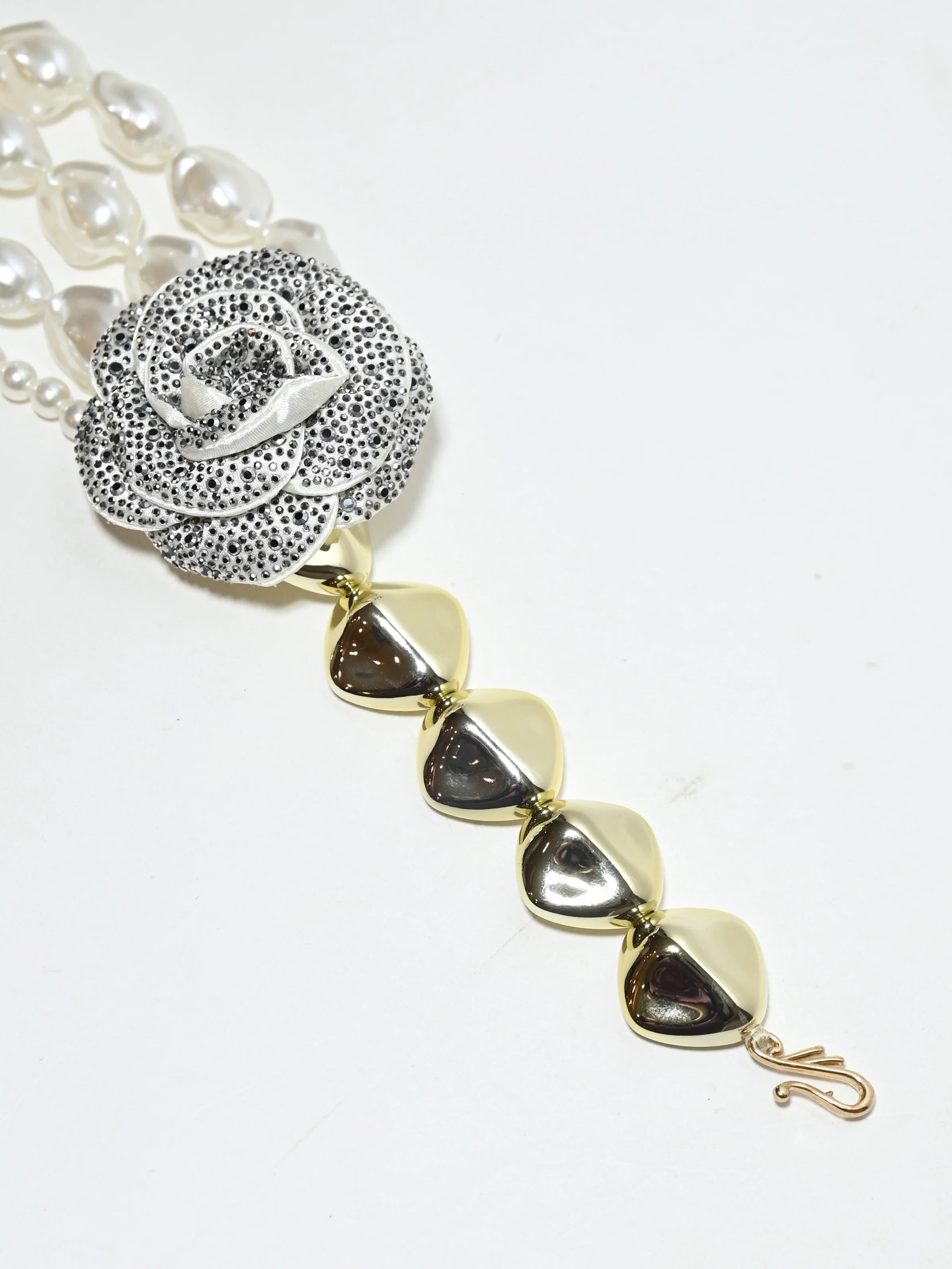Odette White Alloy Beaded Pearl Neckpiece For Women - Image 5