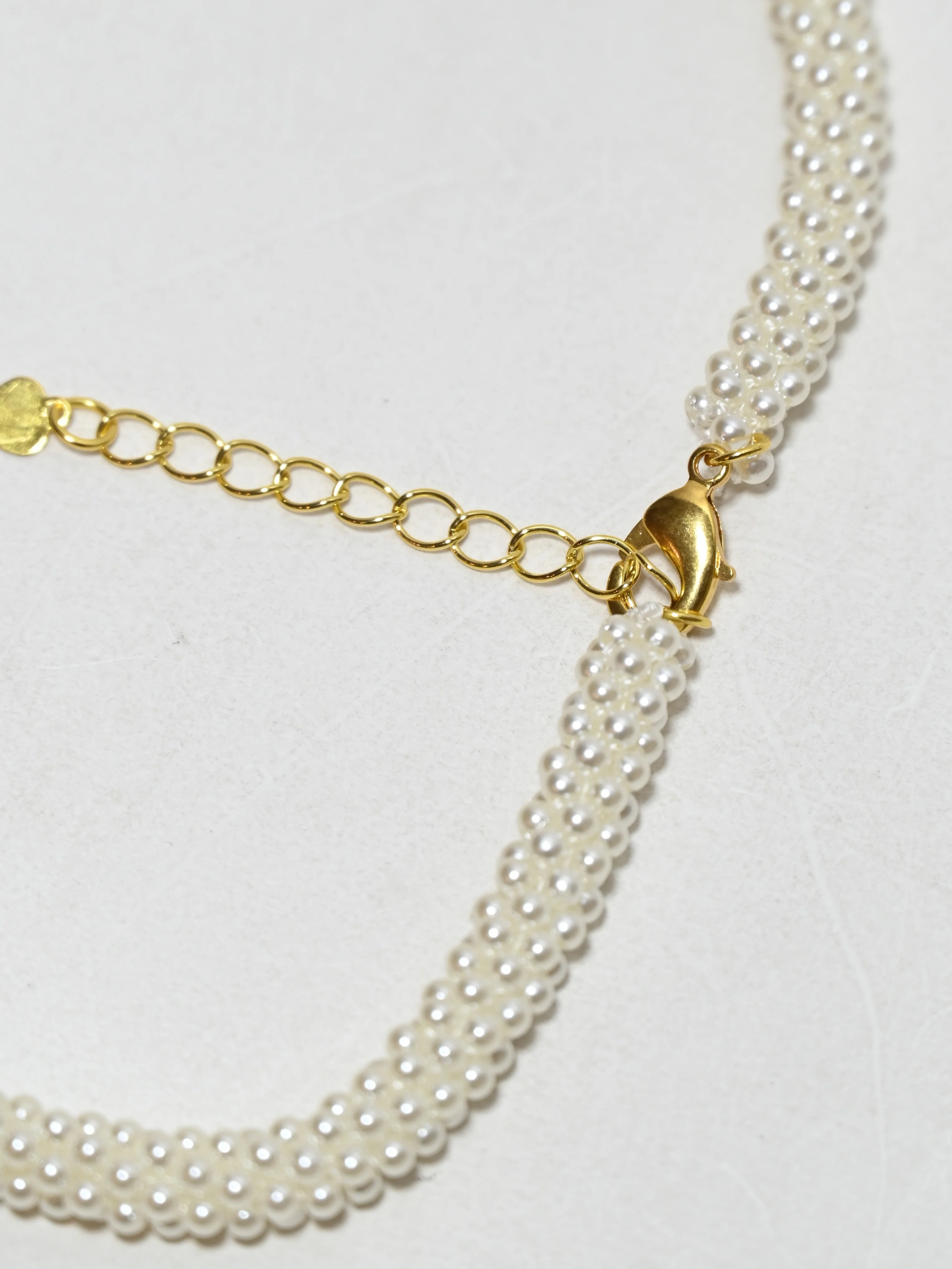 Odette White Alloy Beaded Pearl Neckpiece For Women - Image 5