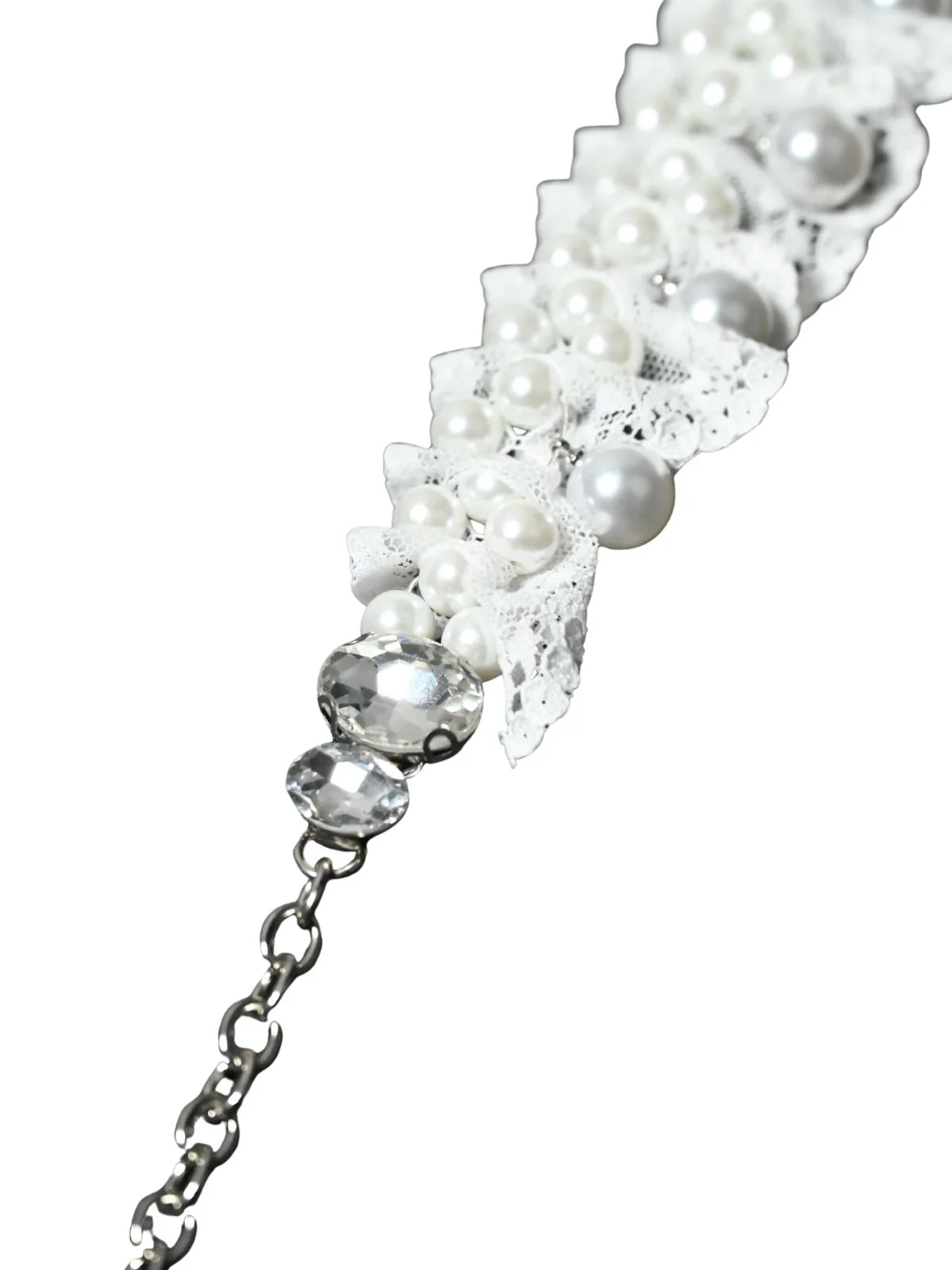 Odette White Alloy Embellished Belt For Women - Image 4