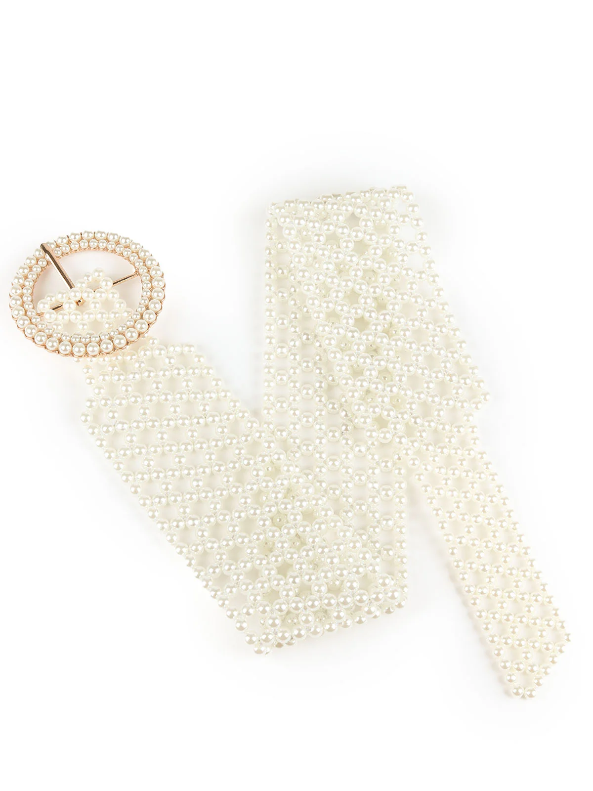 Odette White Alloy Embellished Belt For Women - Image 5