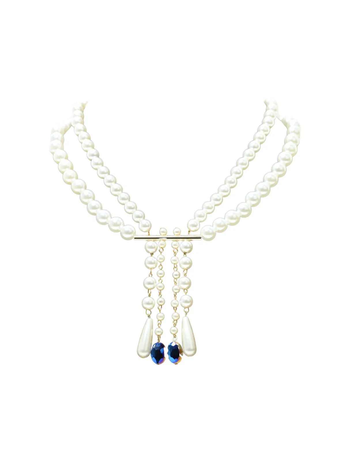 Odette White Alloy Embellished Neckpiece For Women - Image 3