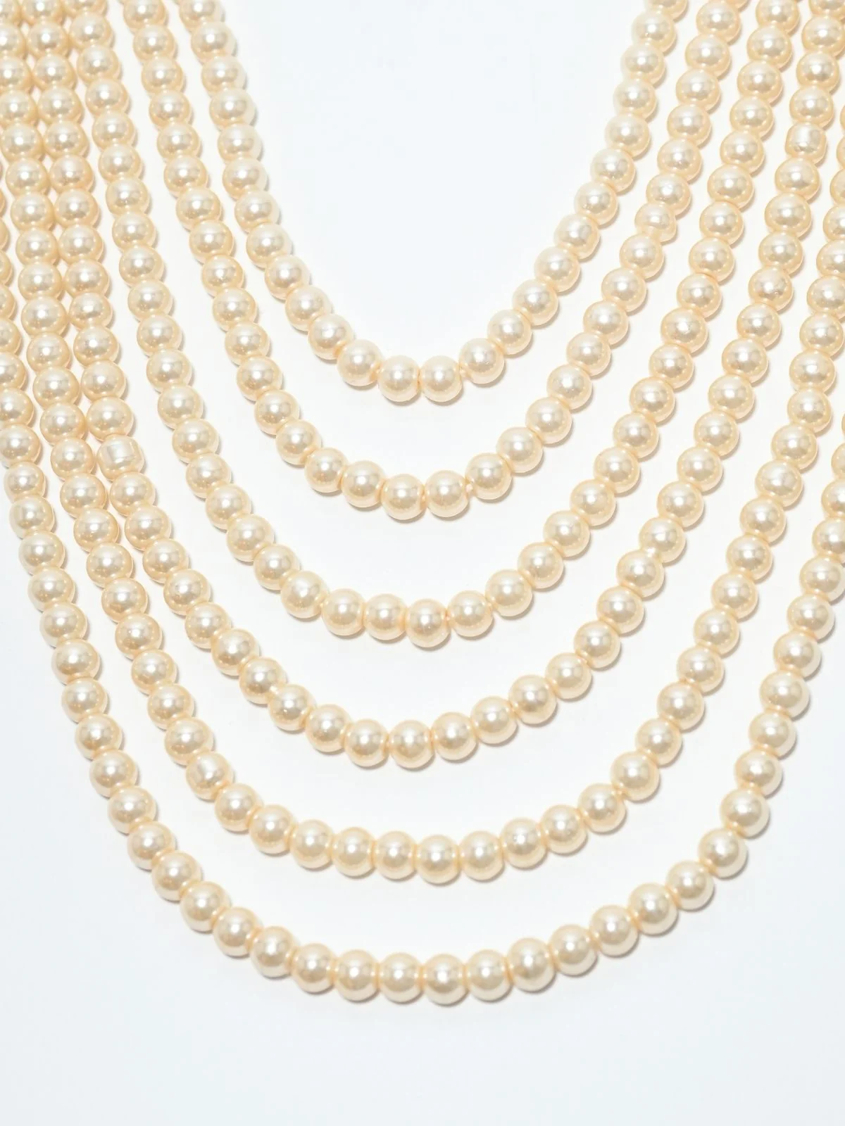 Odette White Alloy Pearl Embellished Neckpiece For Women - Image 5