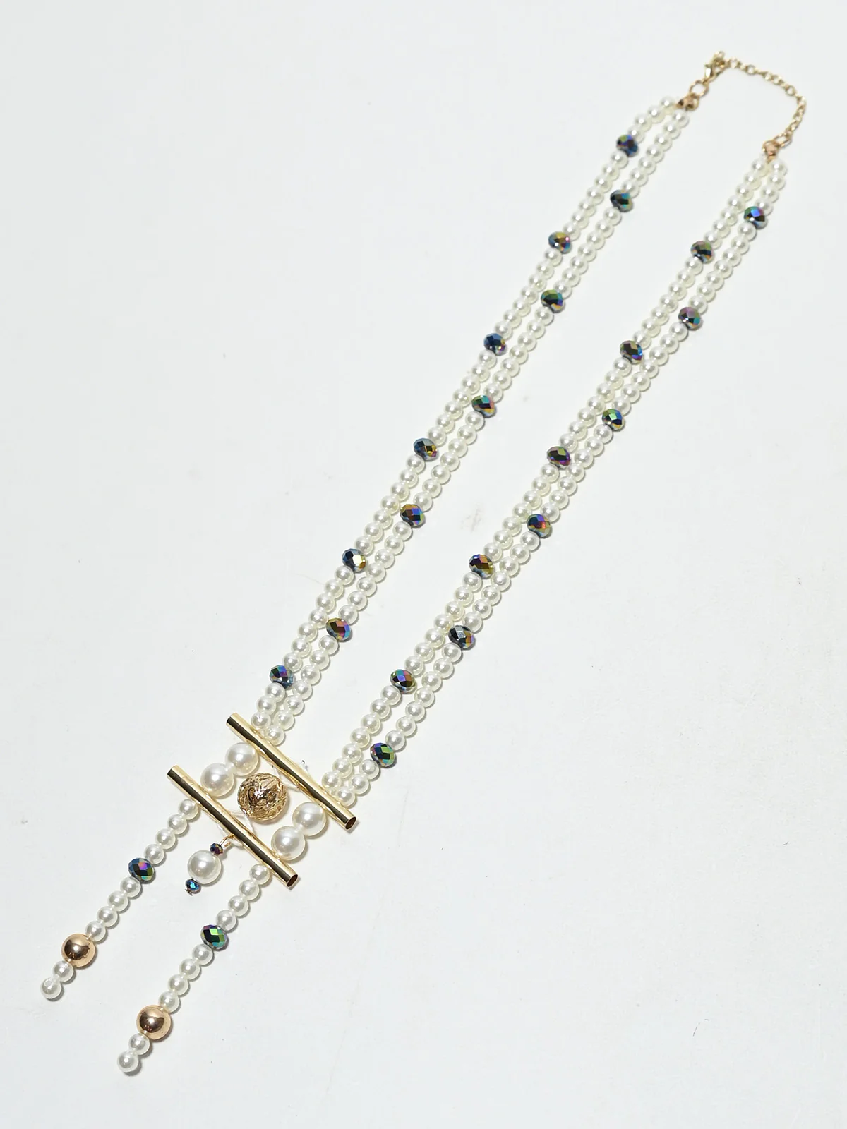 Odette White Alloy Pearl Neckpiece For Women - Image 5