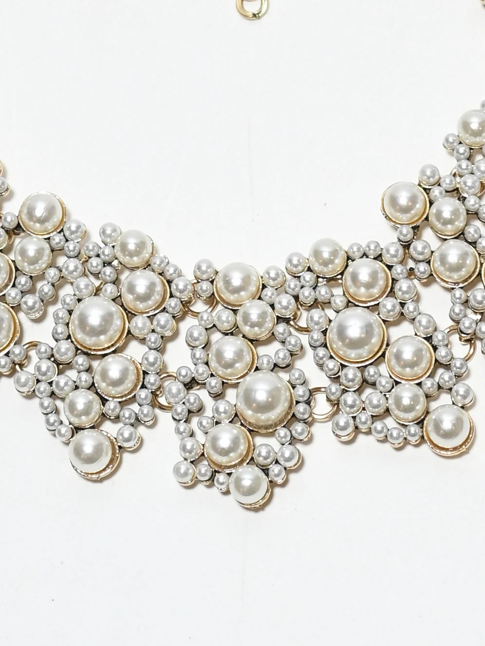 Odette White Alloy Pearl Neckpiece For Women - Image 3