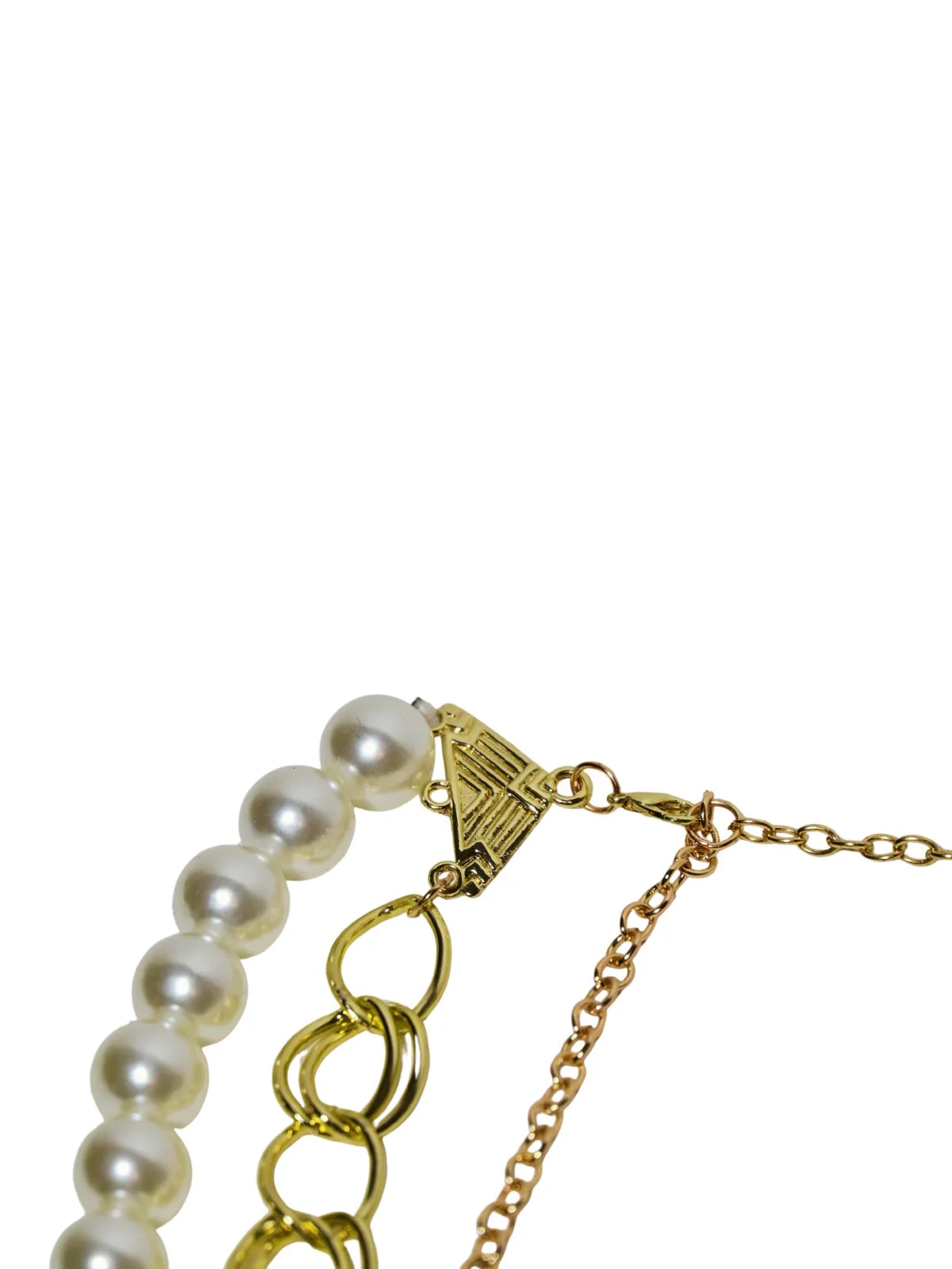 Odette White And Gold Alloy Embellished Neckpiece For Women - Image 4