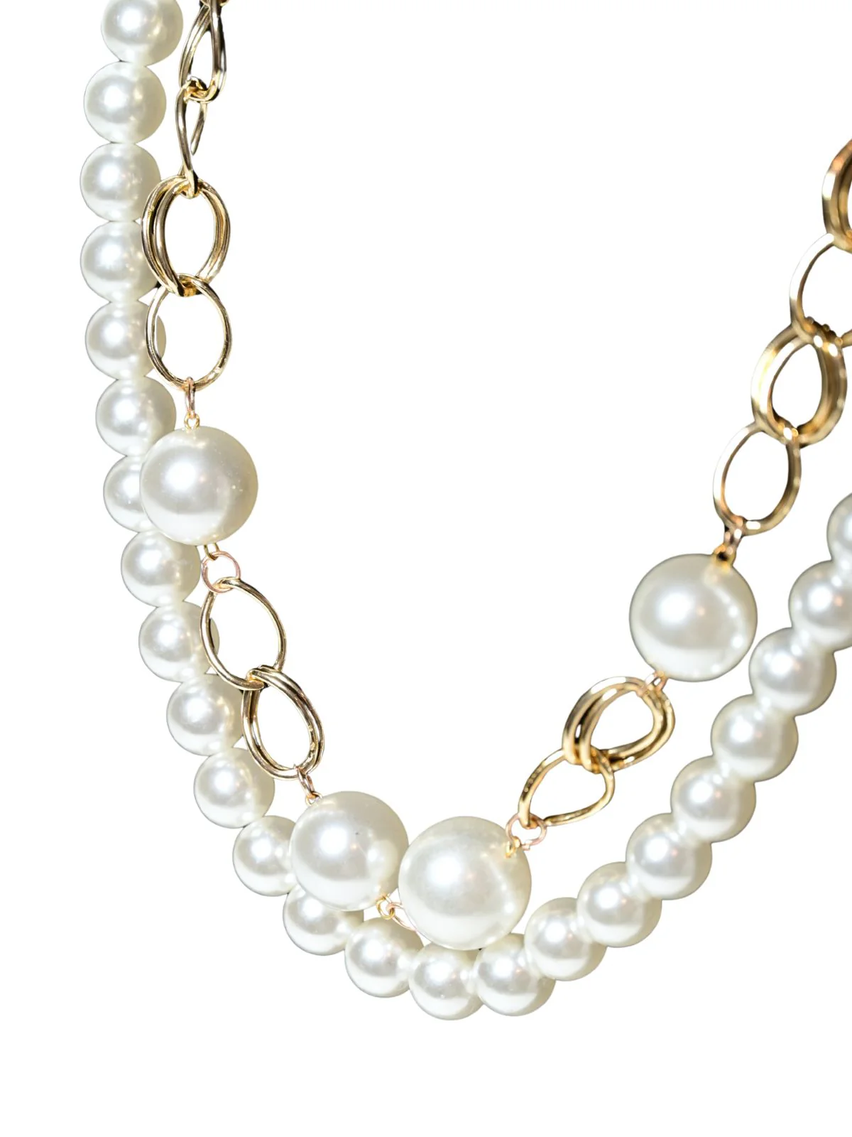 Odette White And Gold Alloy Embellished Neckpiece For Women - Image 6