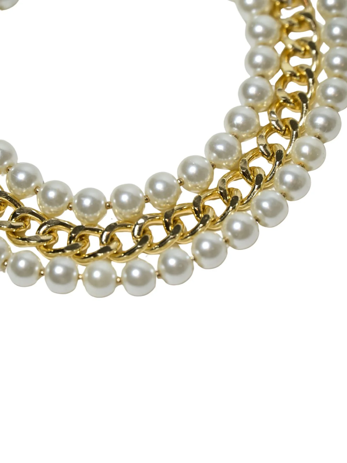 Odette White And Gold Alloy Embellished Neckpiece For Women - Image 4
