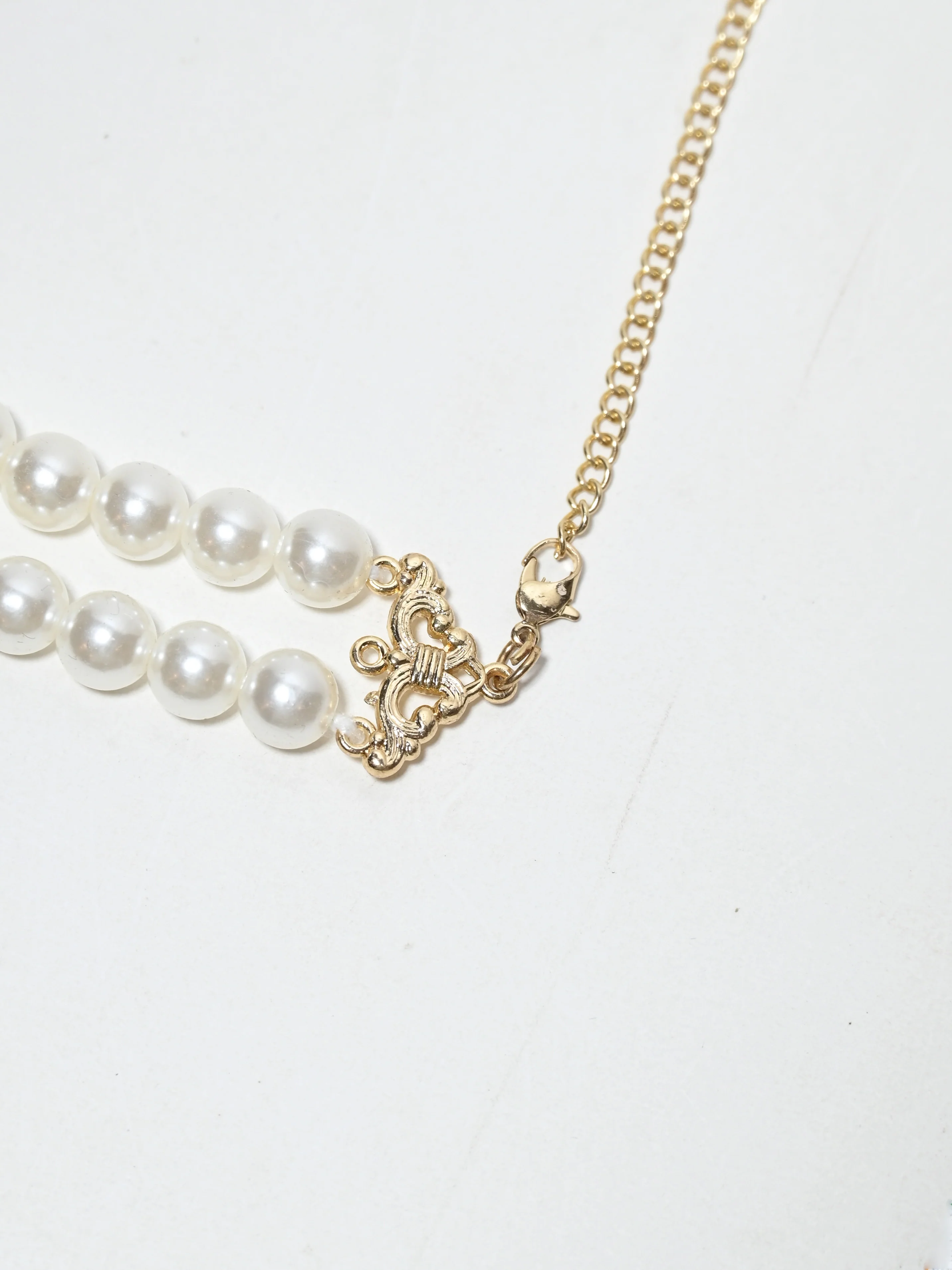 Odette White And Green Alloy Pear And Stone Neckpiece For Women - Image 5