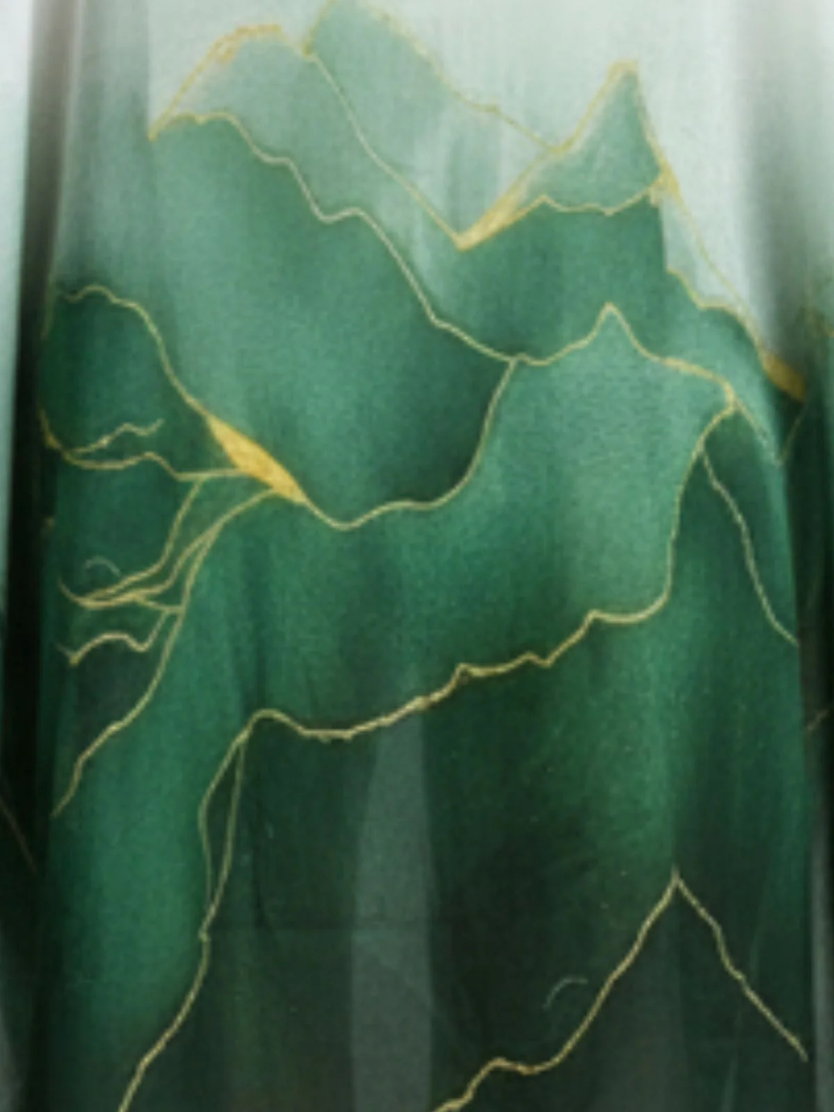 Odette White And Green Cotton Blend Printed Kaftan For Women - Image 5