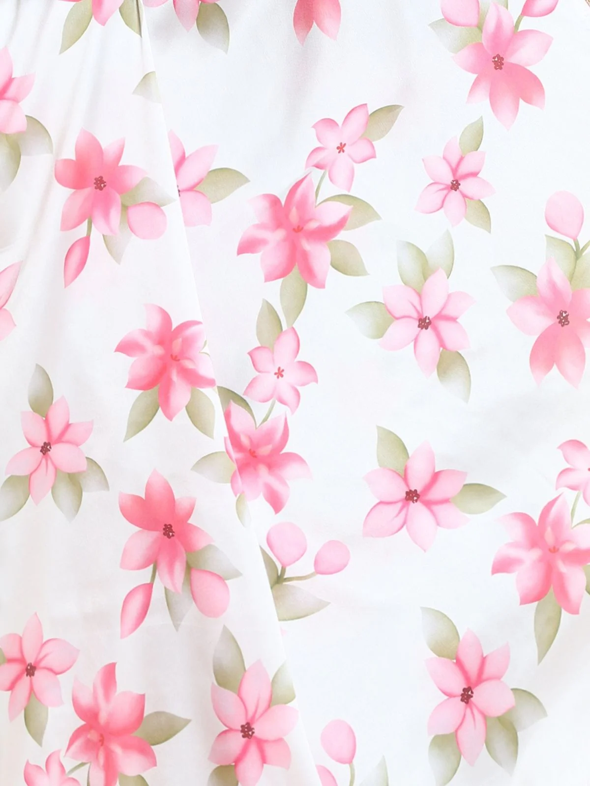 Odette White And Pink Satin Printed Saree With Unstitched Blouse For Women - Image 7