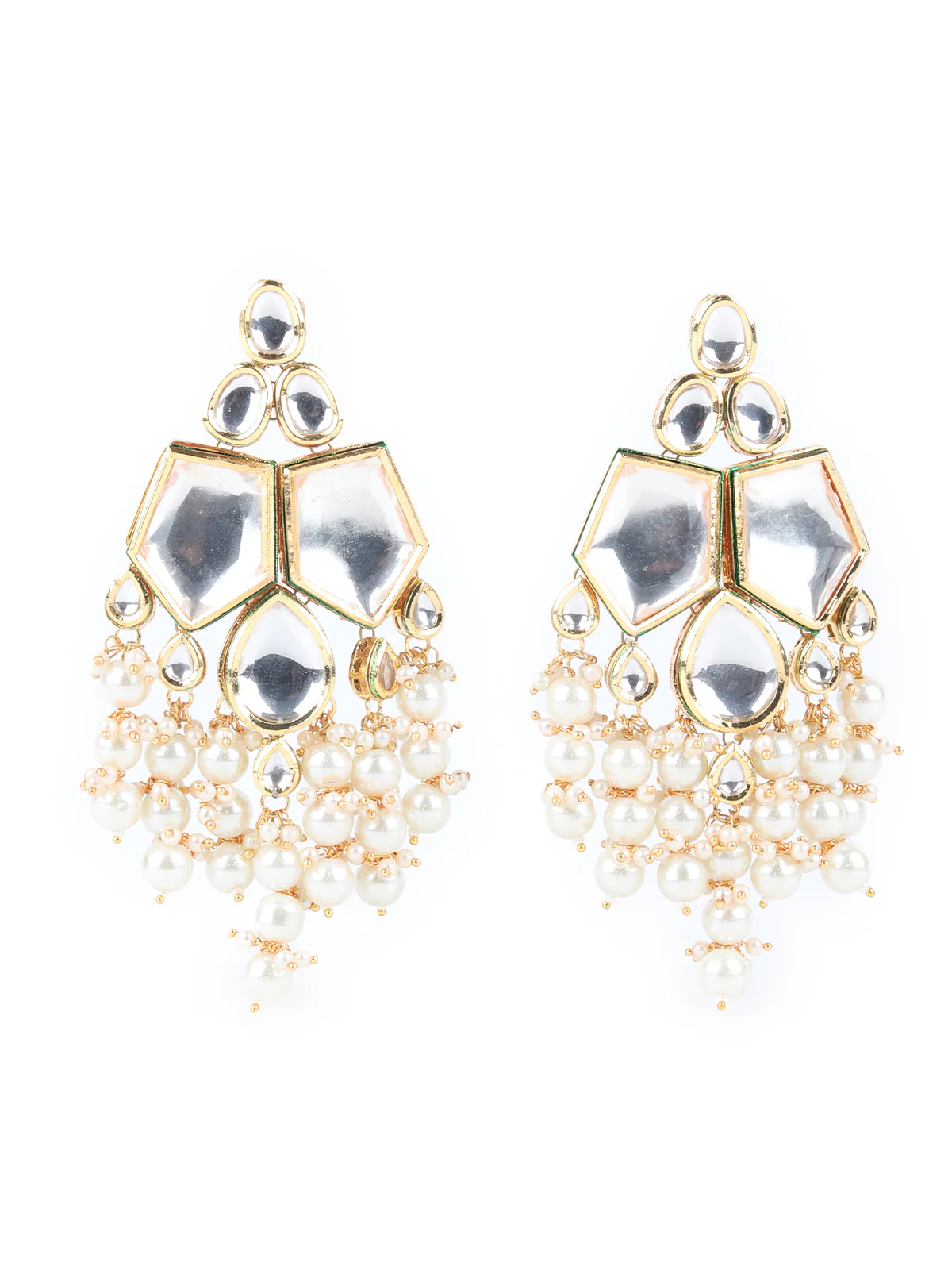 Odette White Beads And Kundan Embellished Choker Set For Women - Image 5