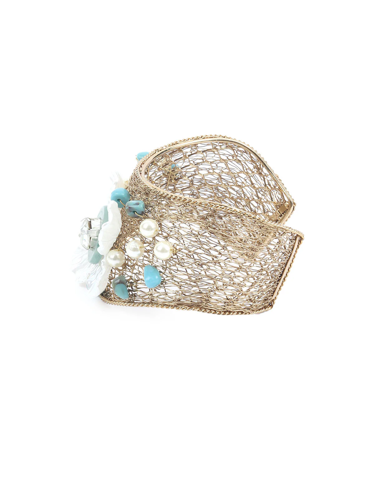 Odette White & Blue Alloy Embellished Bracelet For Women - Image 4