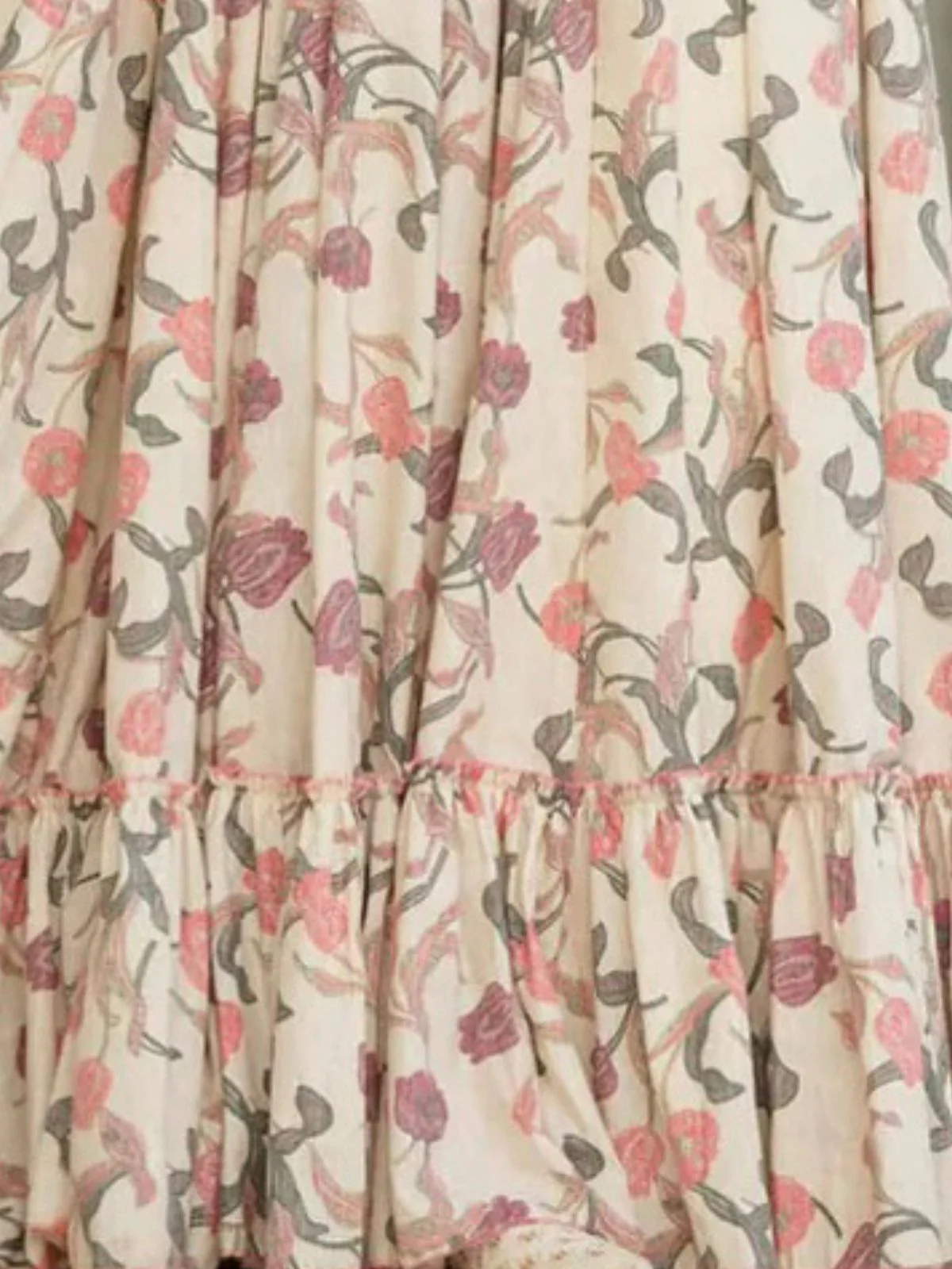 Odette White Cotton Blend Digital Floral Printed Stitched Gown For Women - Image 6