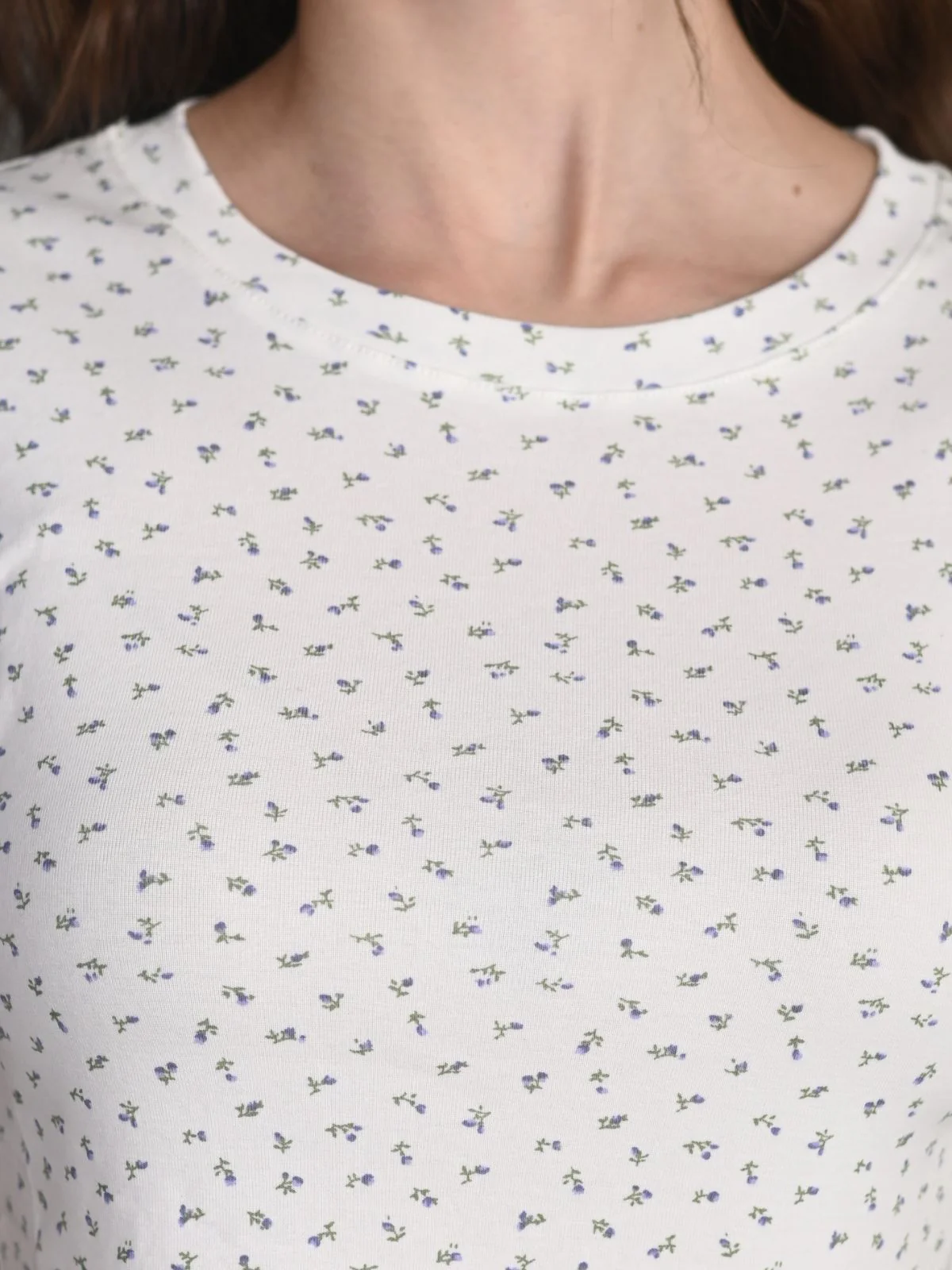 Odette White Cotton Jersey Printed T-Shirt For Women - Image 5