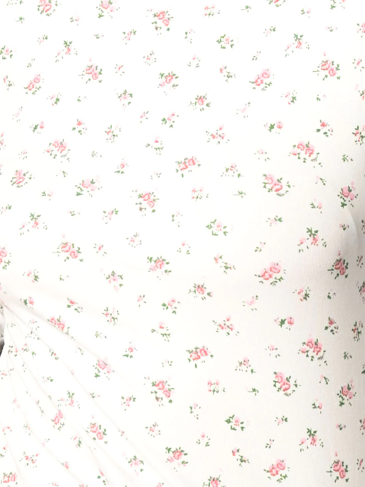 Odette White Cotton Jersey Printed Top For Women - Image 5