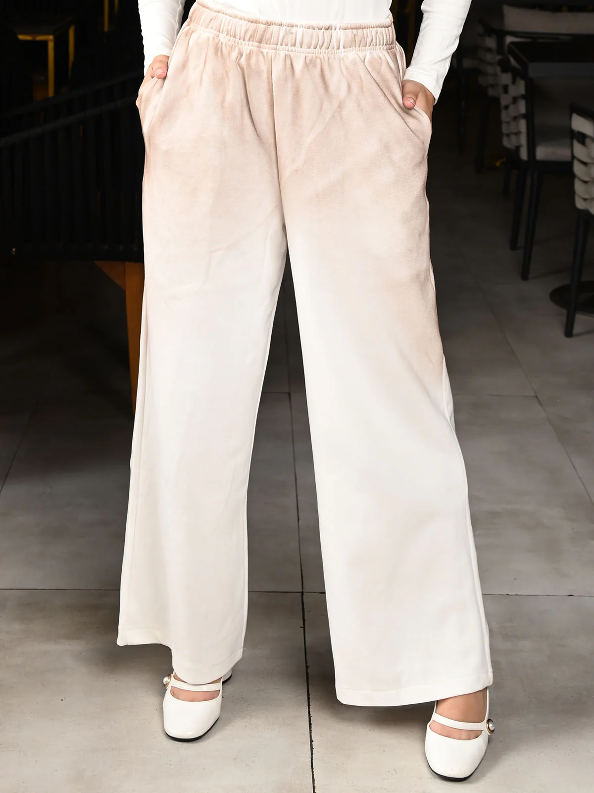 Odette White Cotton Jersey Track Pant for Women - Image 2