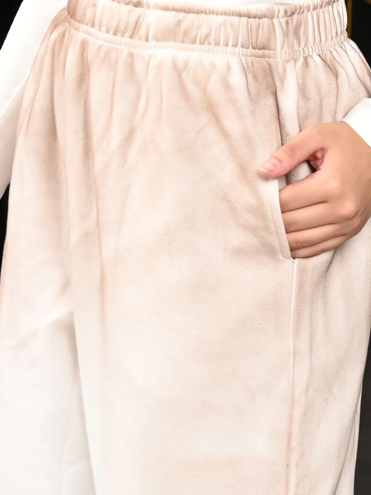 Odette White Cotton Jersey Track Pant for Women - Image 5