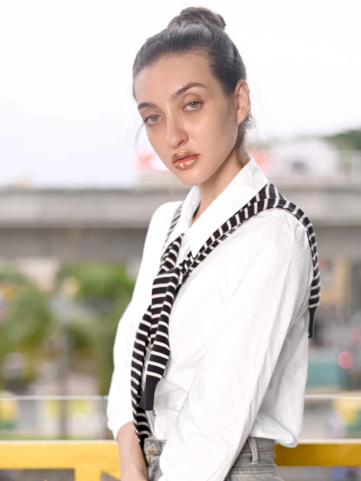 Odette White Cotton Poplin Casual Shirt for Women - Image 2