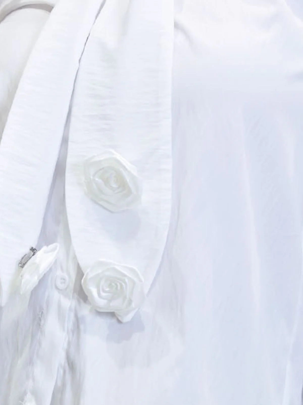 Odette White Cotton Poplin Solid Top For Women Stylish Wear - Image 4