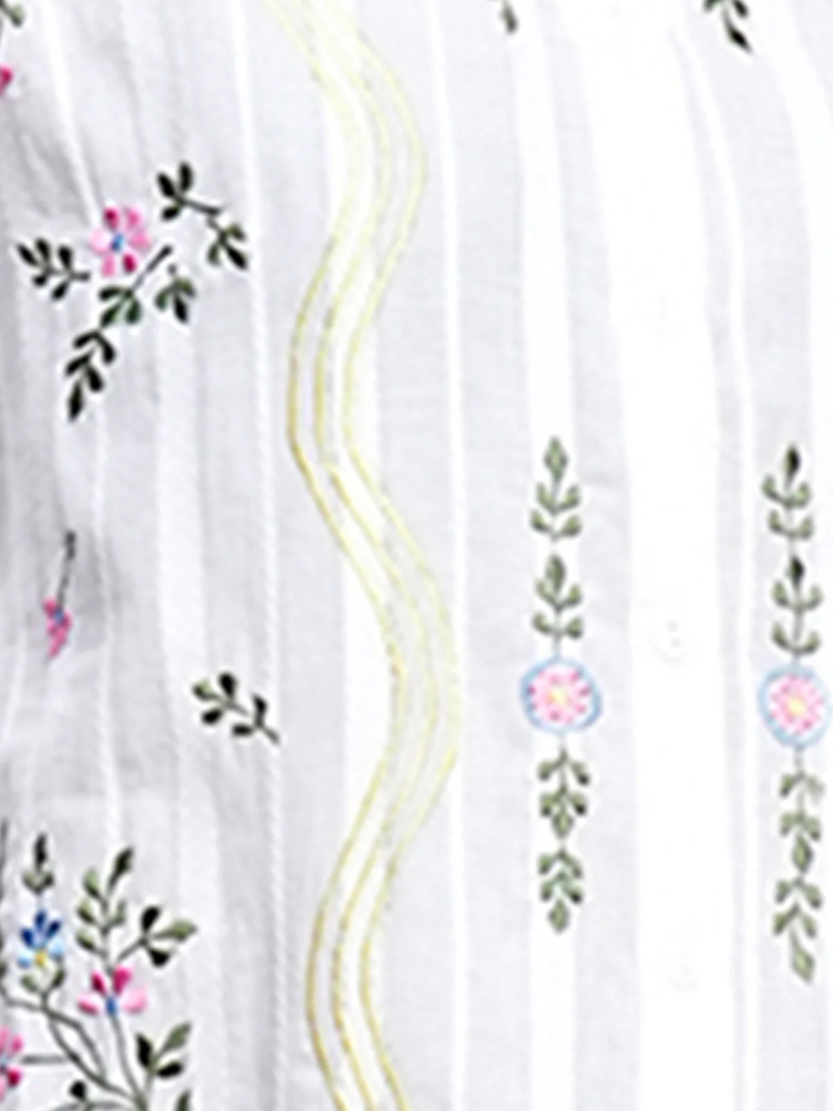 Odette White Cotton Printed Shirt For Women - Image 6