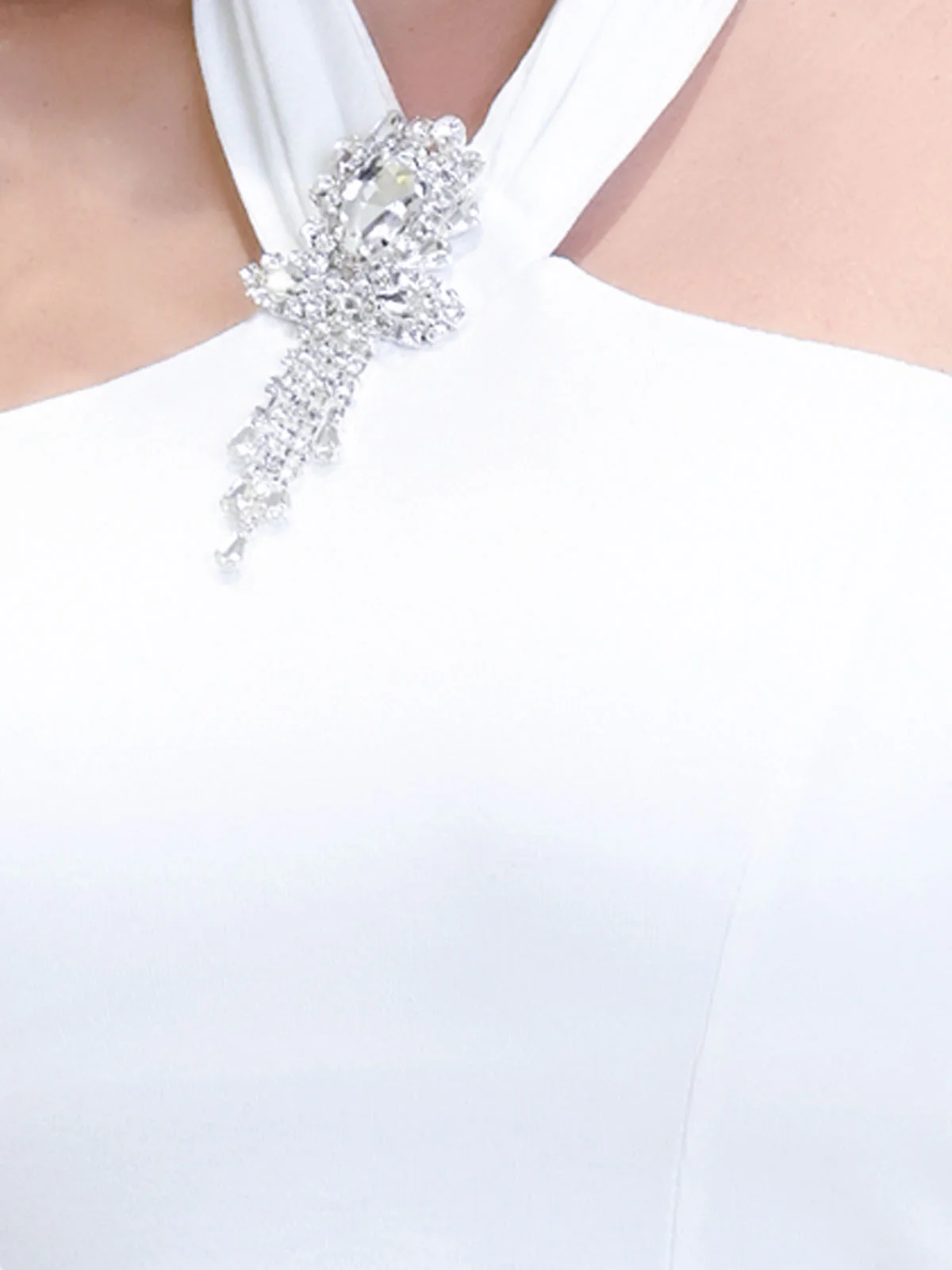 Odette White Cotton Rib Solid Top For Women Fashionable Style - Image 4