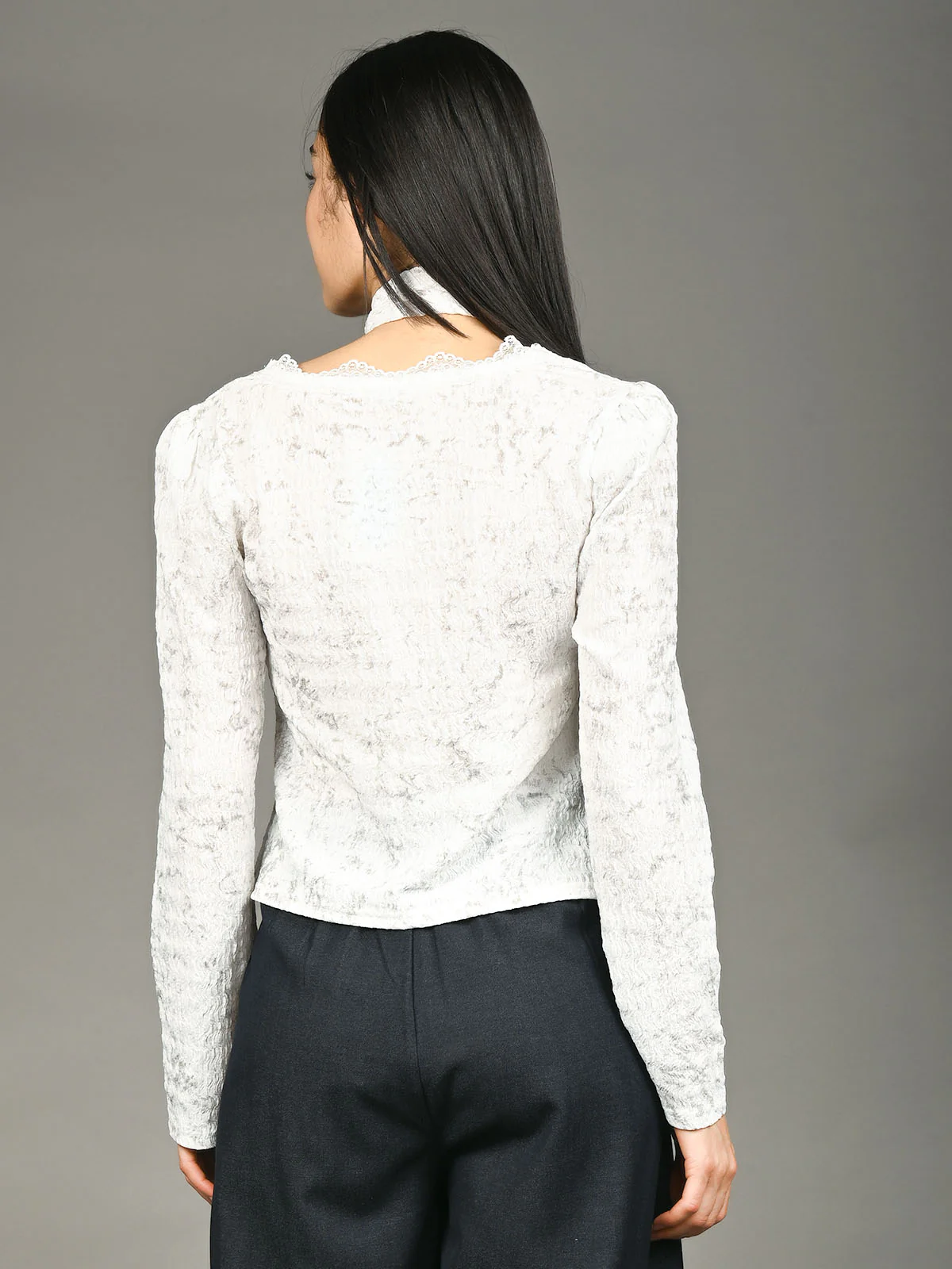 Odette White Crush Printed Top For Women - Image 3