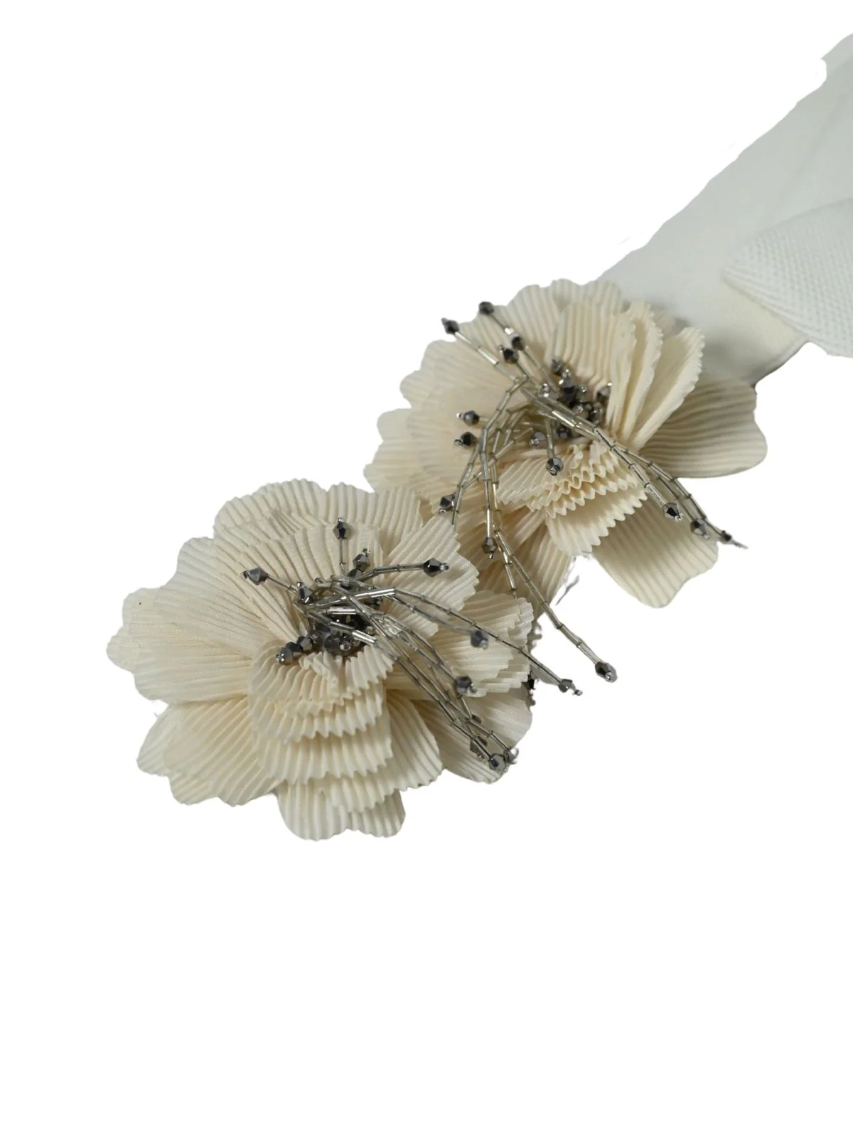Odette White Elastic Embellished Belt For Women - Image 4