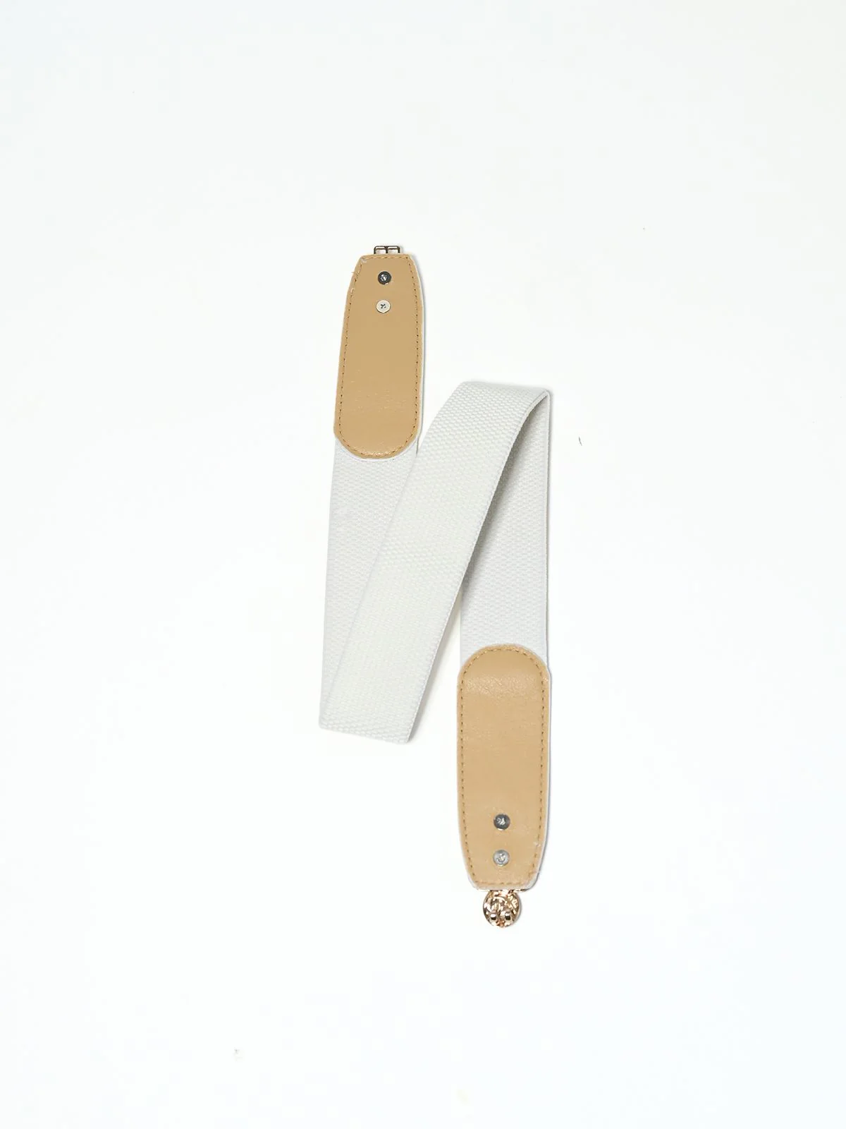 Odette White Elastic Solid Belt For Women - Image 4