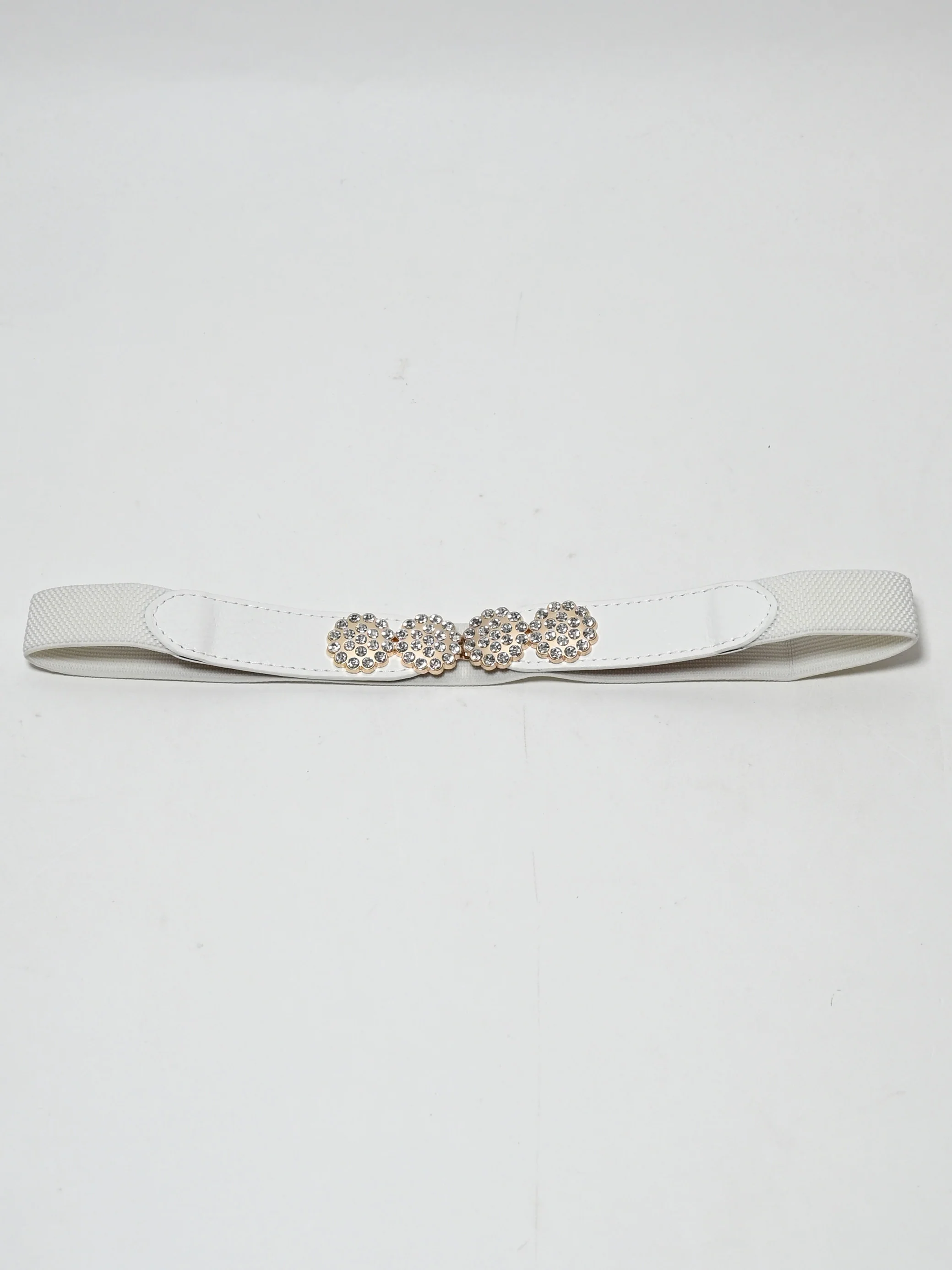 Odette White Elastic Stone Belt For Women - Image 4