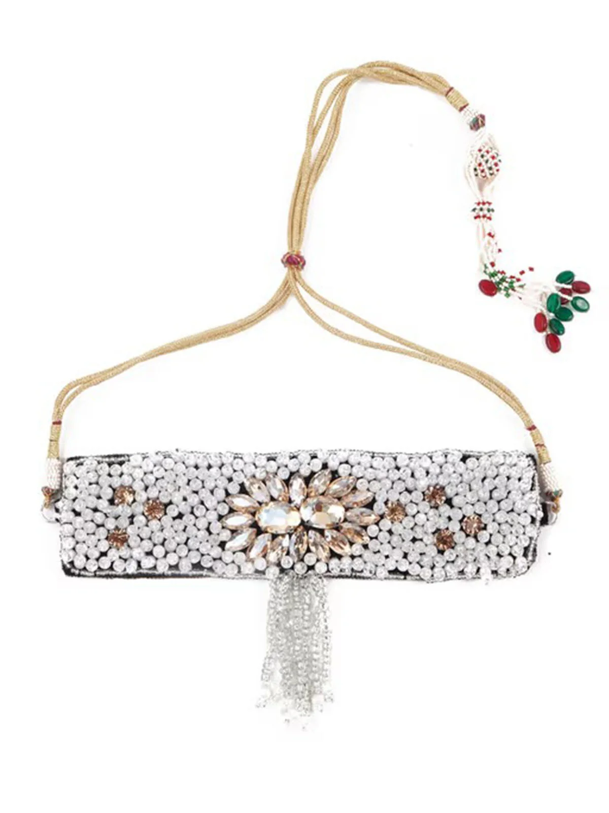 Odette White Embellished Rich Choker For Women - Image 2