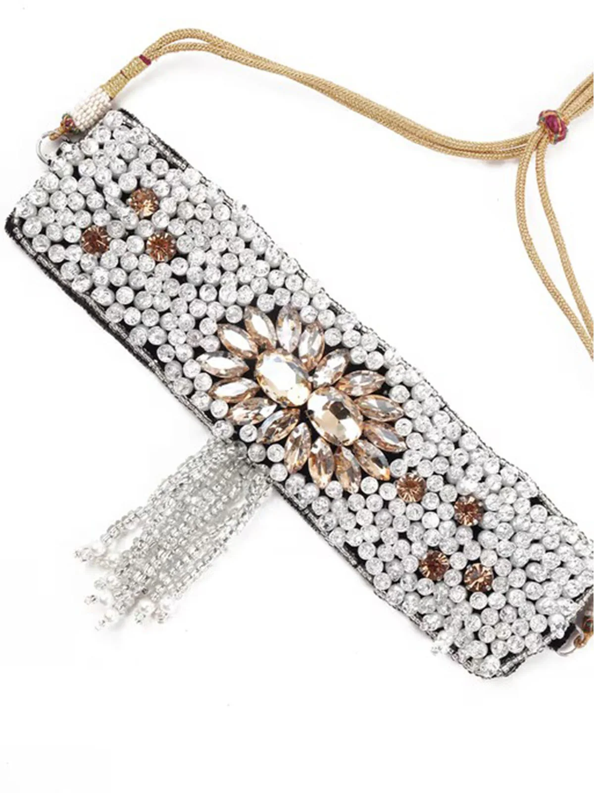 Odette White Embellished Rich Choker For Women - Image 3
