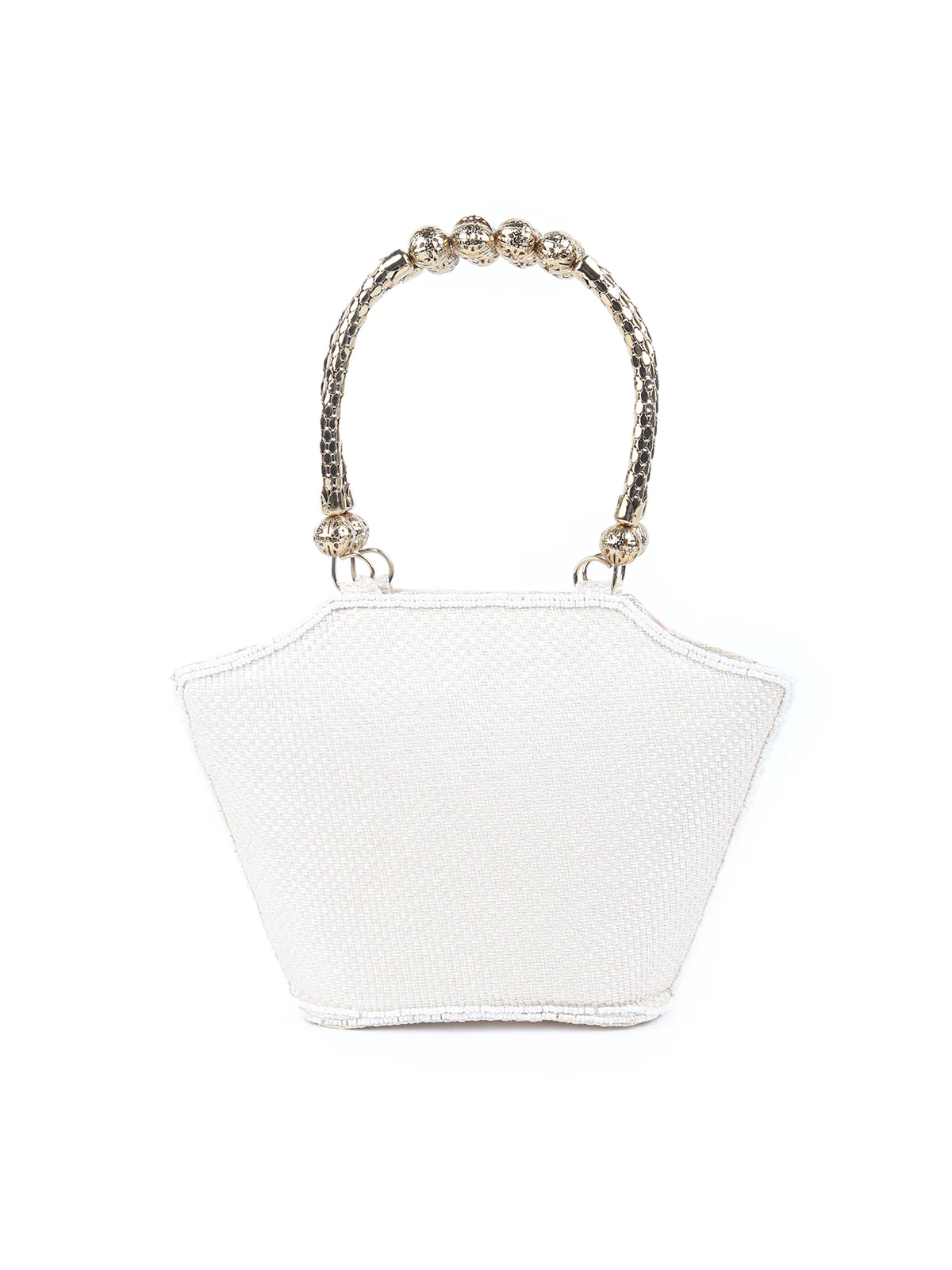 Odette White Embroidered Clutch Bag For Women - Image 6