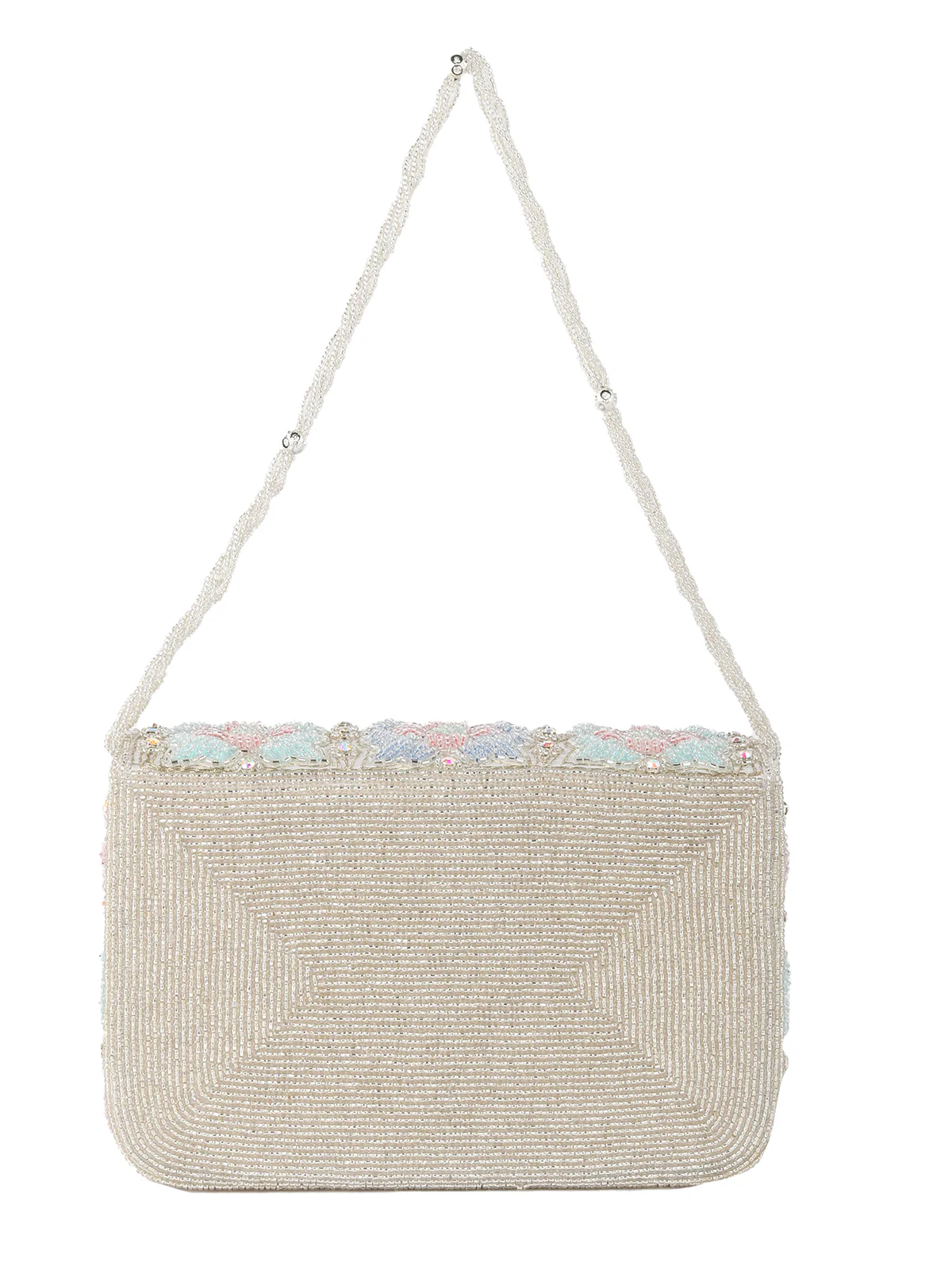 Odette Multicolor Embroidered Structured Clutch For Women - Image 5