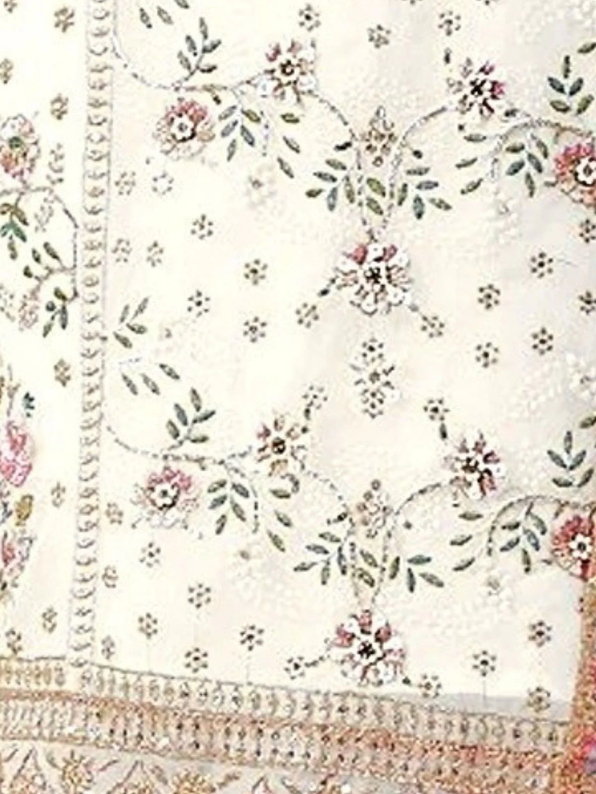 Odette White Georgette Embellished Semi Stitched Kurta Set For Women - Image 3