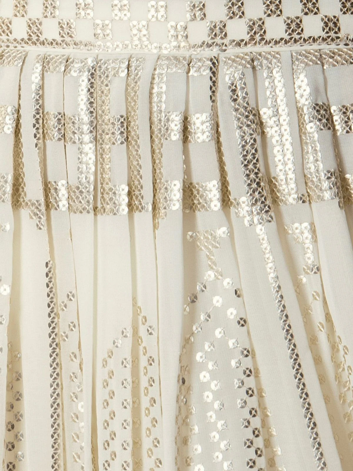Odette White Georgette Embellished Semi-Stitched Lehenga For Women - Image 4