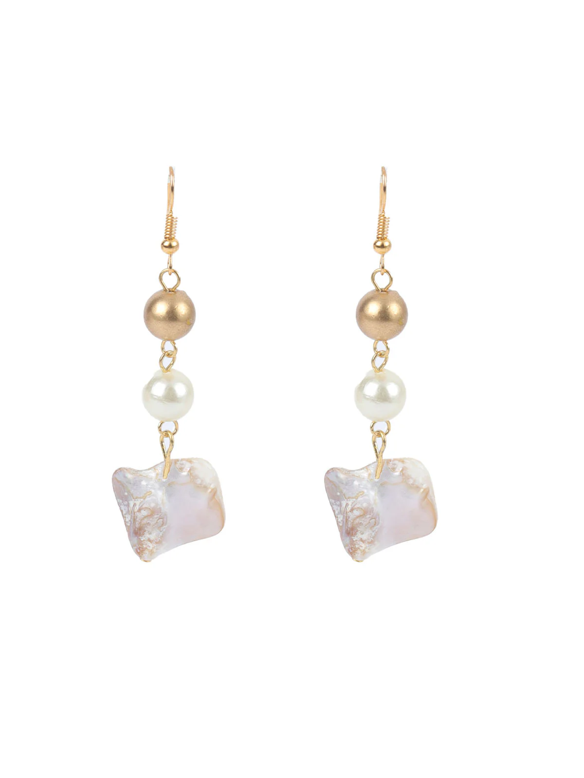 Odette White & Golden Alloy Embellished Jewellery Set For Women - Image 6