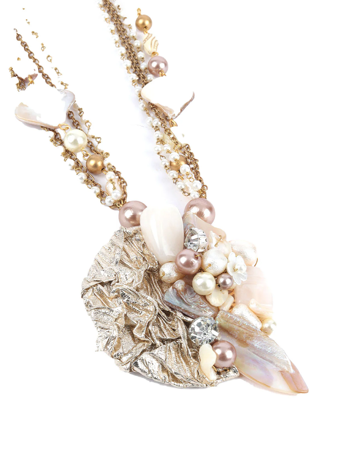 Odette White & Golden Alloy Embellished Jewellery Set For Women - Image 4