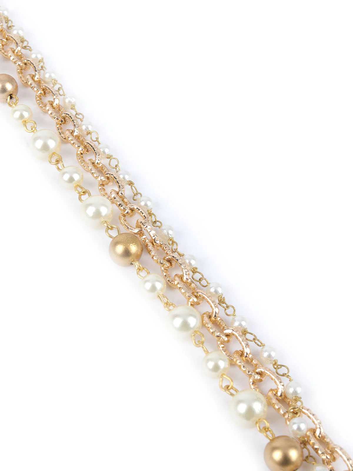 Odette White & Golden Alloy Embellished Jewellery Set For Women - Image 5