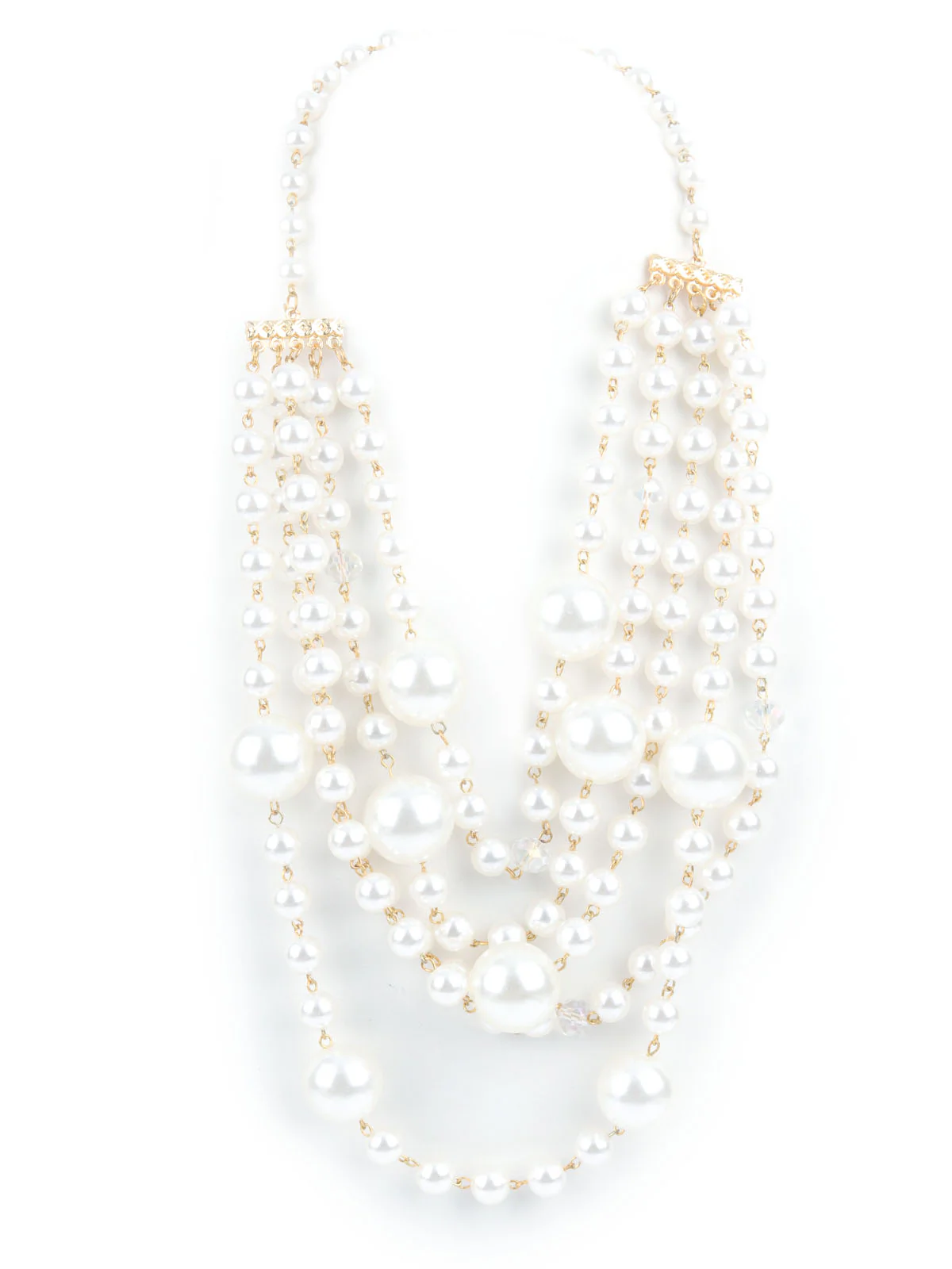 Odette White & Golden Alloy Embellished Neckpiece For Women - Image 4