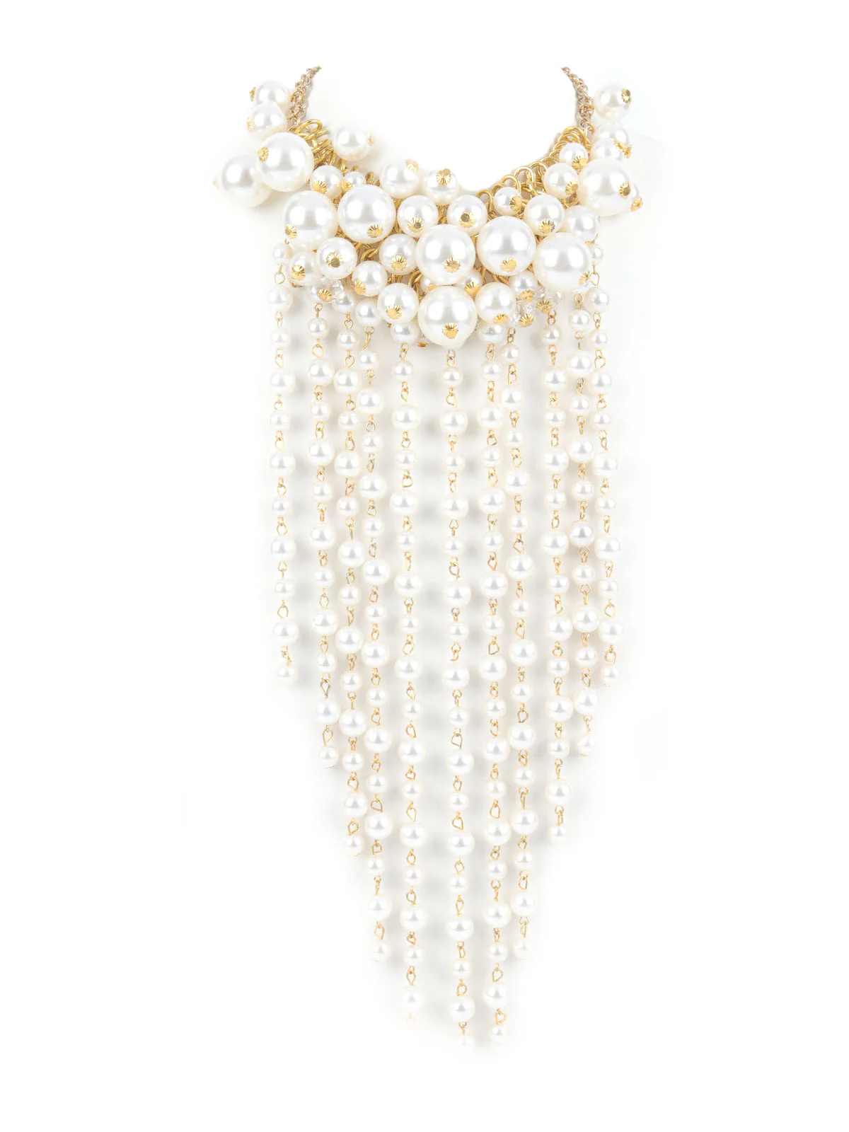 Odette White & Golden Alloy Embellished Neckpiece For Women - Image 5
