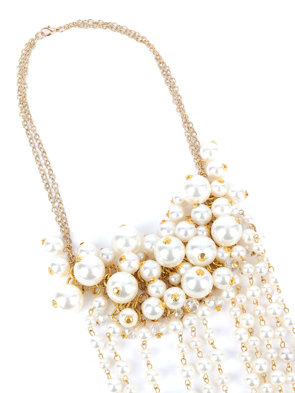 Odette White & Golden Alloy Embellished Neckpiece For Women - Image 6